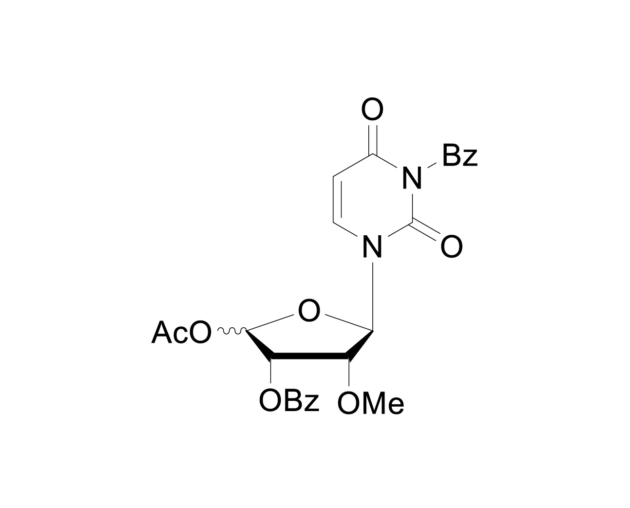 Structure of 4'-O-Ac-3'-O-Bz-2'-O-Me-N3-Bz-U