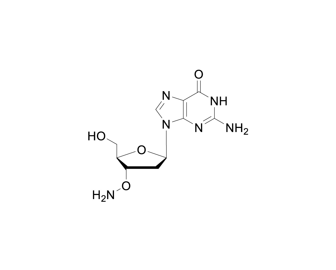 Structure of 3'-O-amino-2'-deoxyguanosine