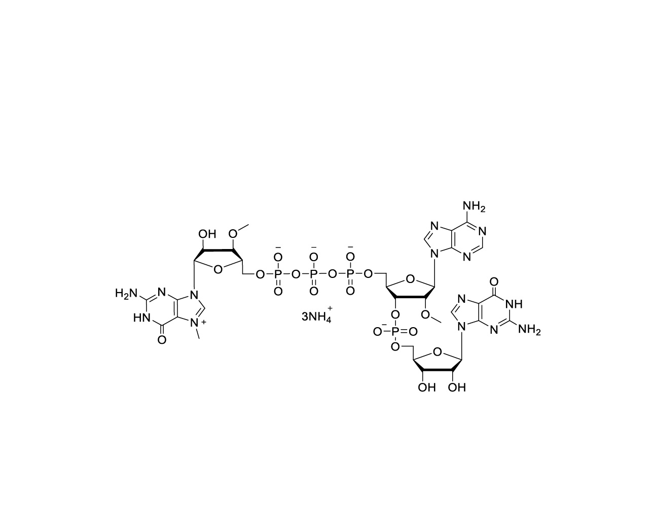 Chemical structure of CAP GAG(3'OMe) Triammonium Salt