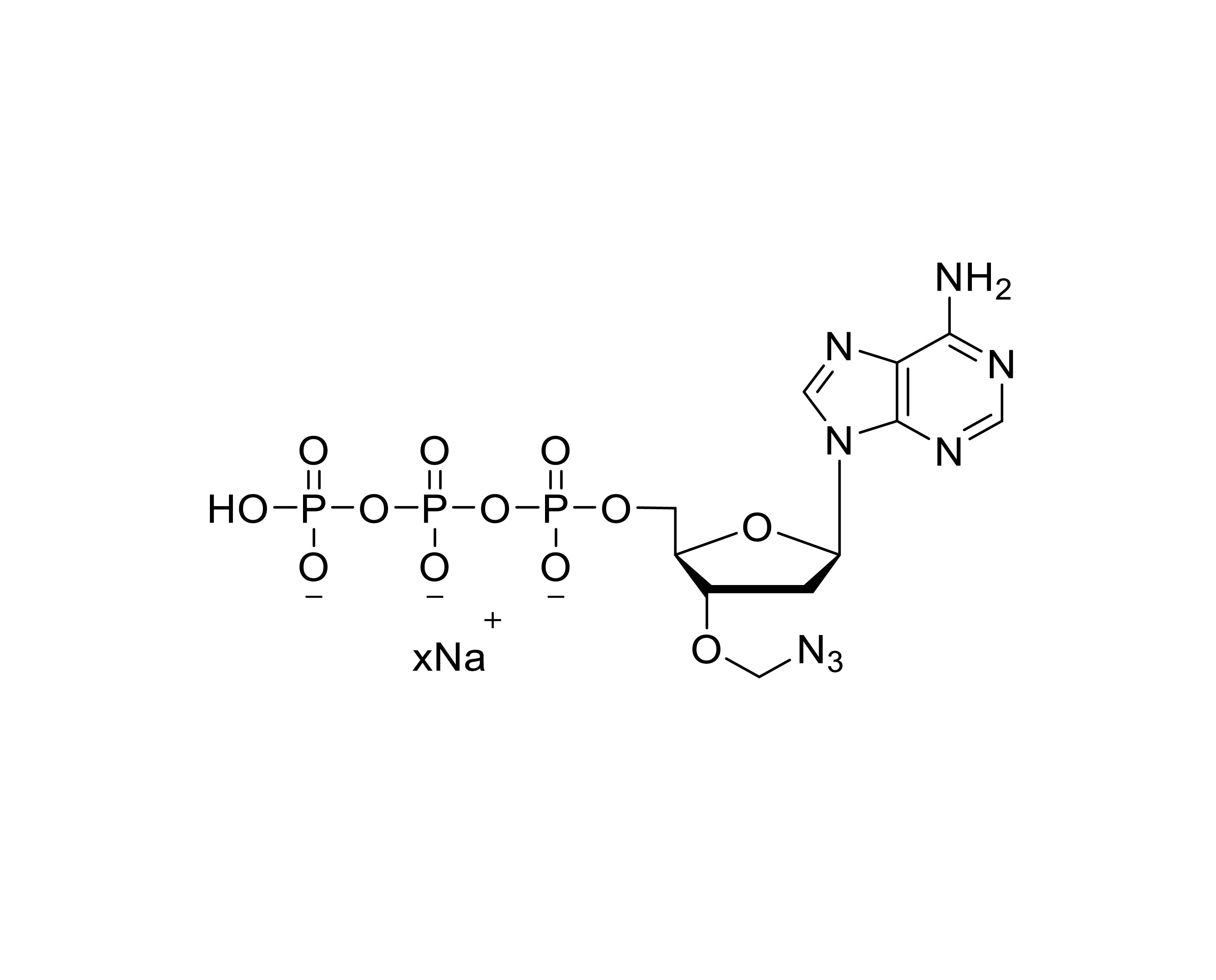 Chemical structure of 3'-O-azidomethyl-dATP sodium salt with unspecified sodium stoichiometry