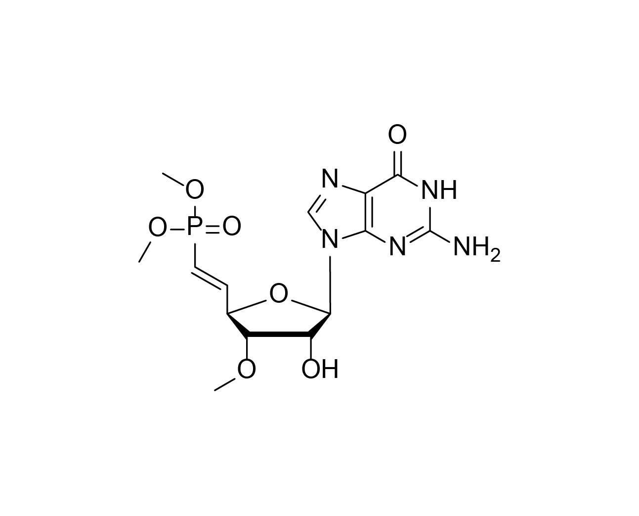 Structure of 5'-Me-(E)-vinyl phosphonate-3'-O-Me-rG