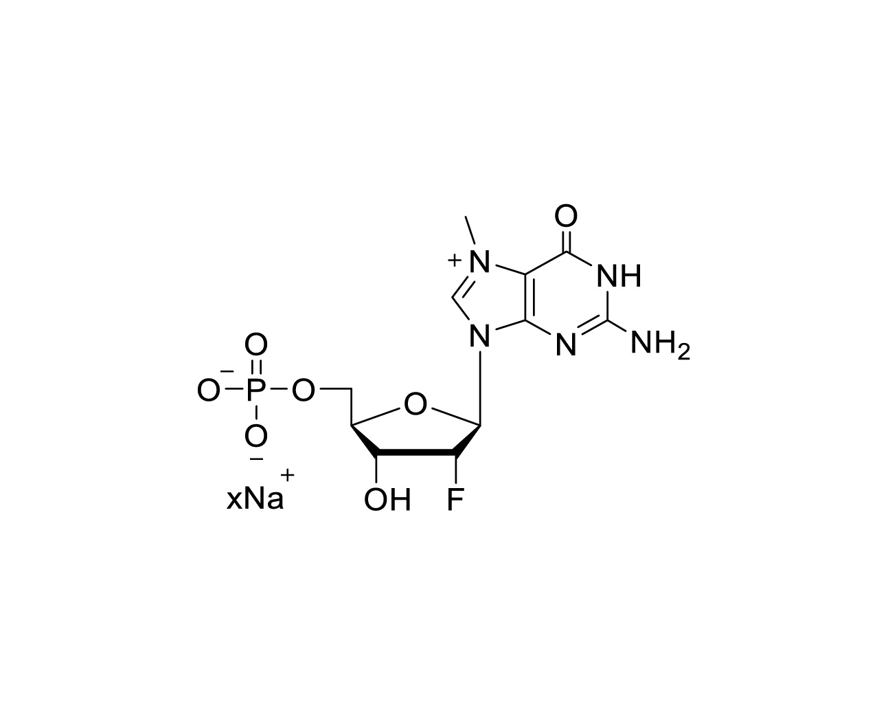Structure of 2'-F-m7GMP sodium salt