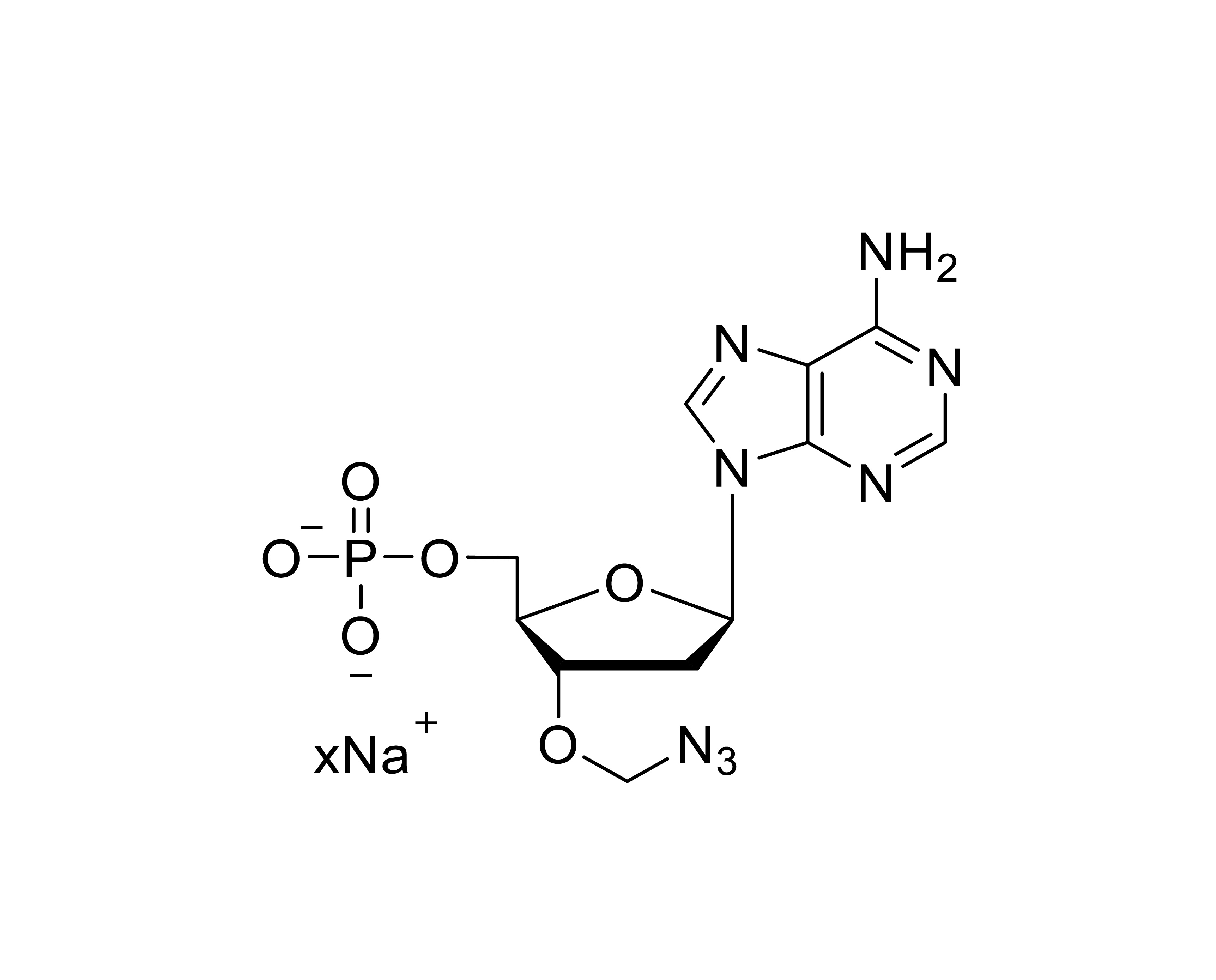 Chemical structure of 3'-O-azidomethyl-dAMP sodium salt with unspecified sodium stoichiometry