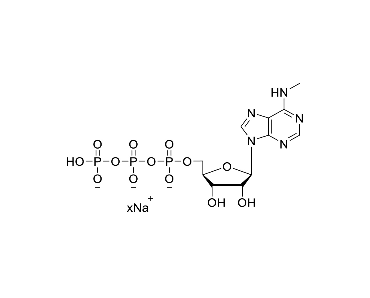 Chemical structure of m6ATP sodium salt