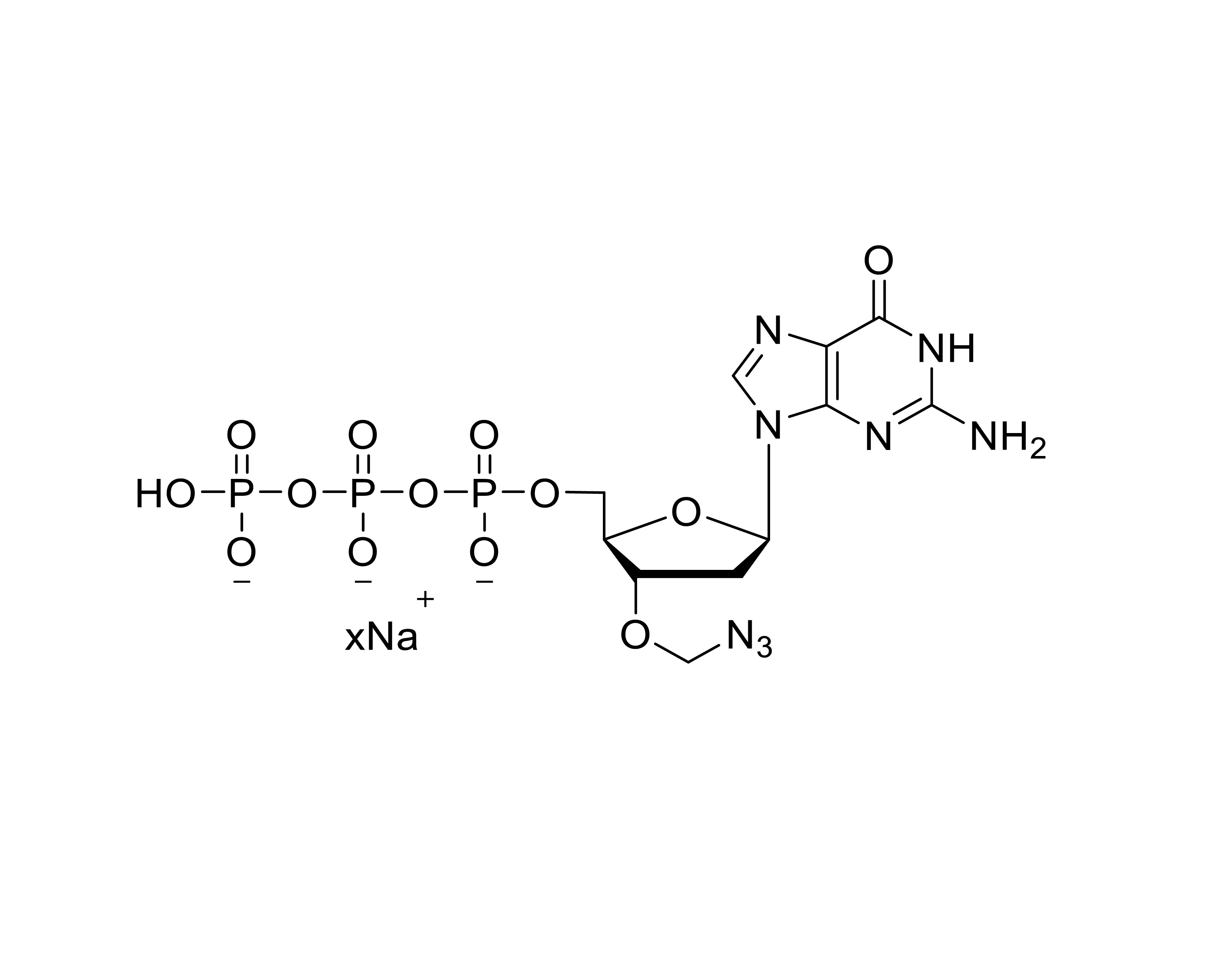 Chemical structure of 3'-O-azidomethyl-dGTP sodium salt with unspecified sodium stoichiometry