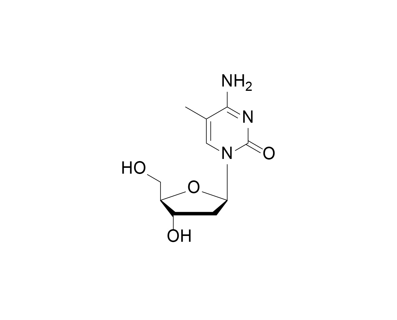 Structure of 5-methyl-2'-deoxycytidine