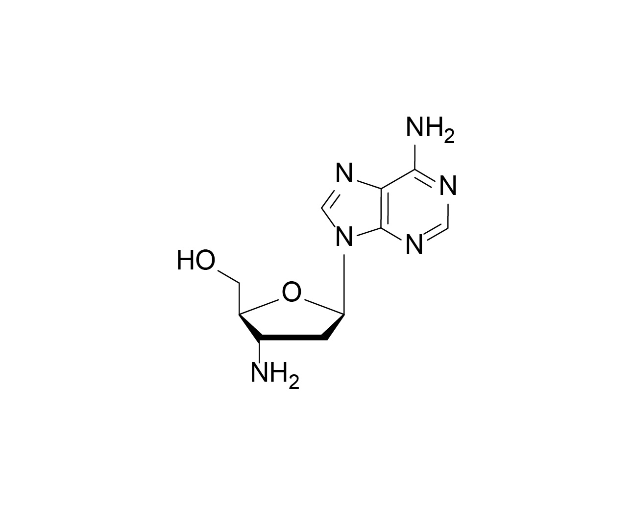 Structure of 3'-amino-2',3'-dideoxyadenosine