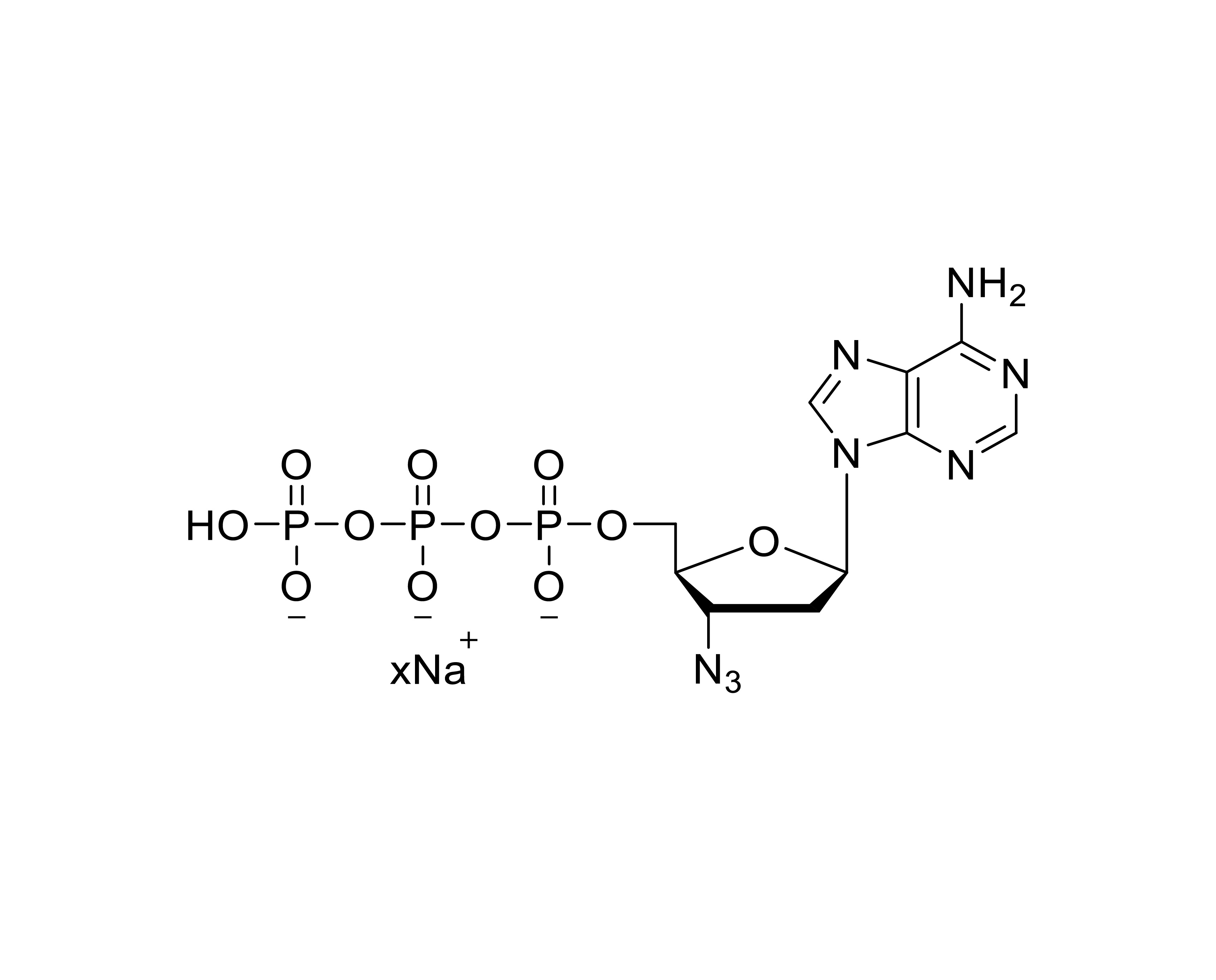 Chemical structure of 3'-Azido-2',3'-dideoxy-dATP Sodium Salt