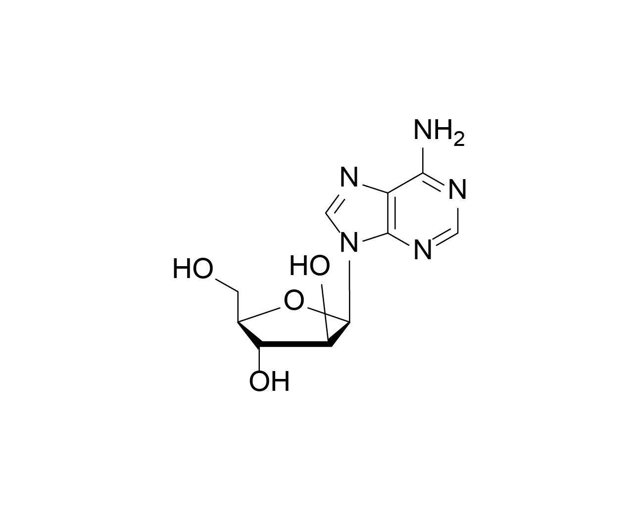 Structure of vidarabine (adenine arabinoside)