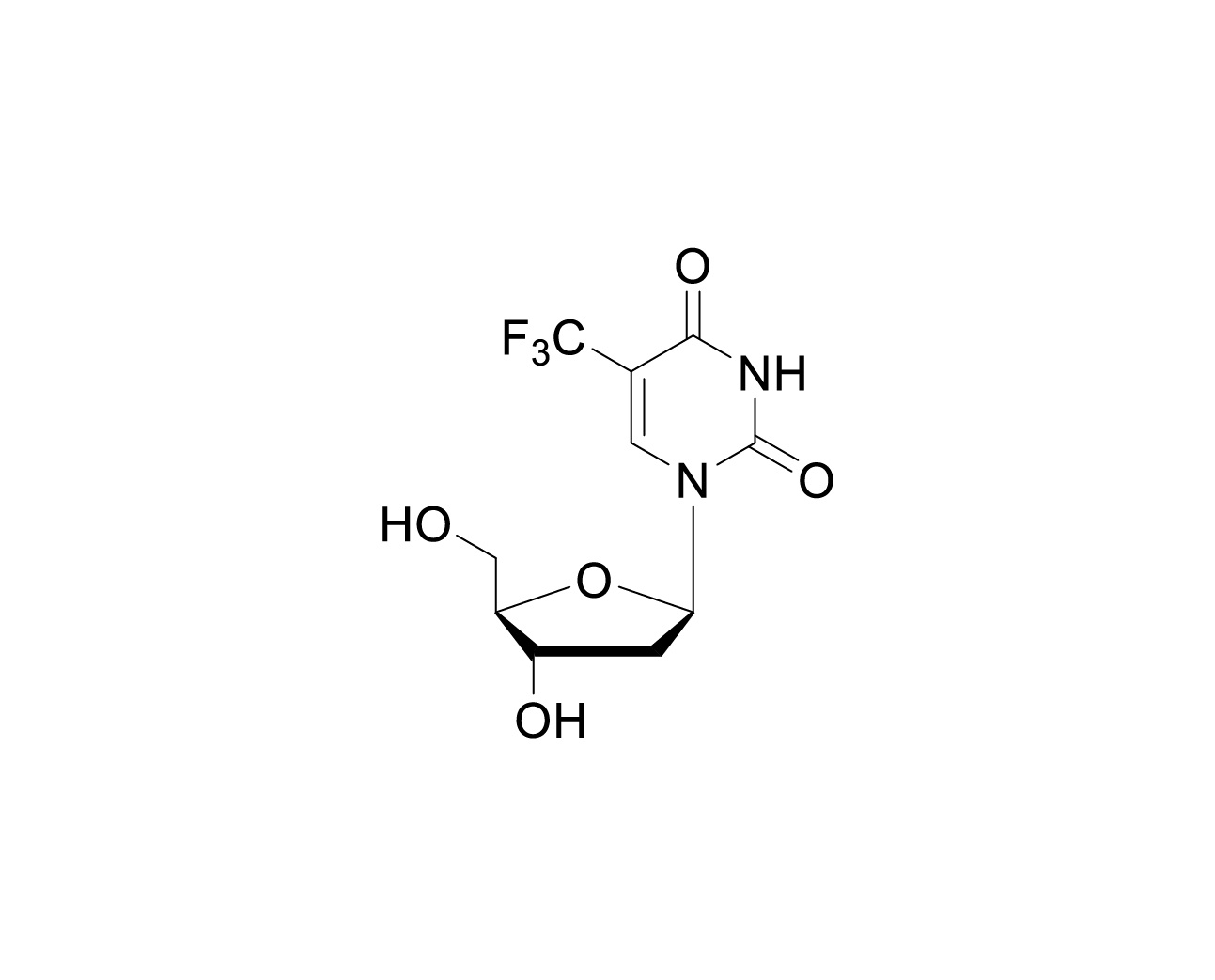 Chemical structure of trifluridine
