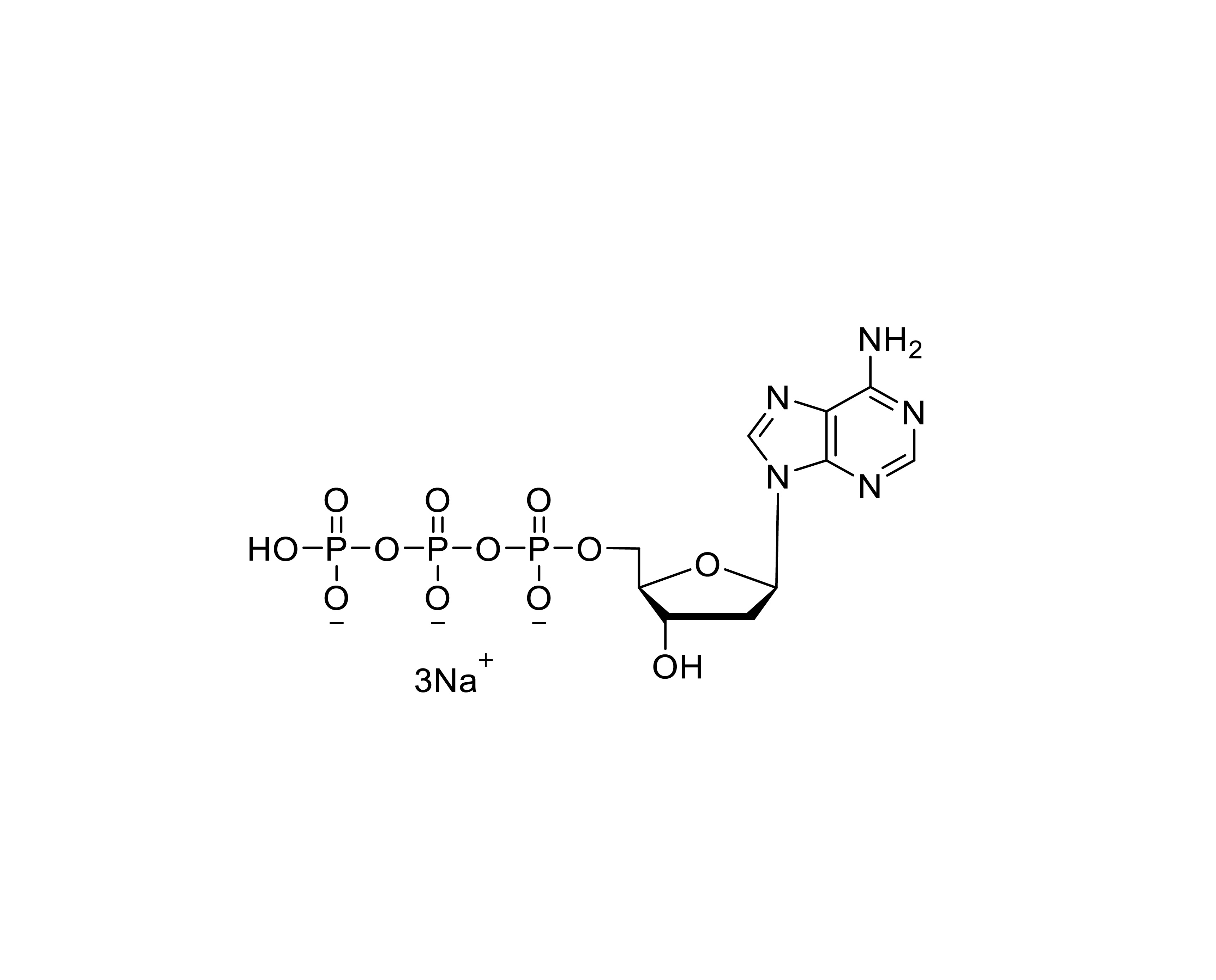 Chemical structure of 2'-Deoxyadenosine-5'-triphosphate Trisodium Salt