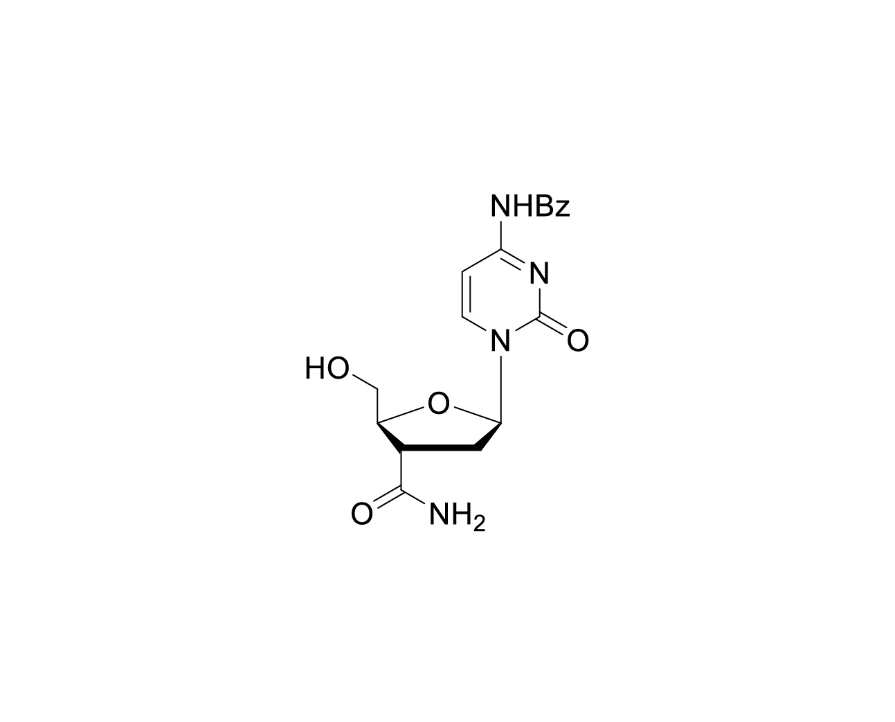 Structure of N4-benzoyl deoxycytidine analogue with a 3'-carboxamide