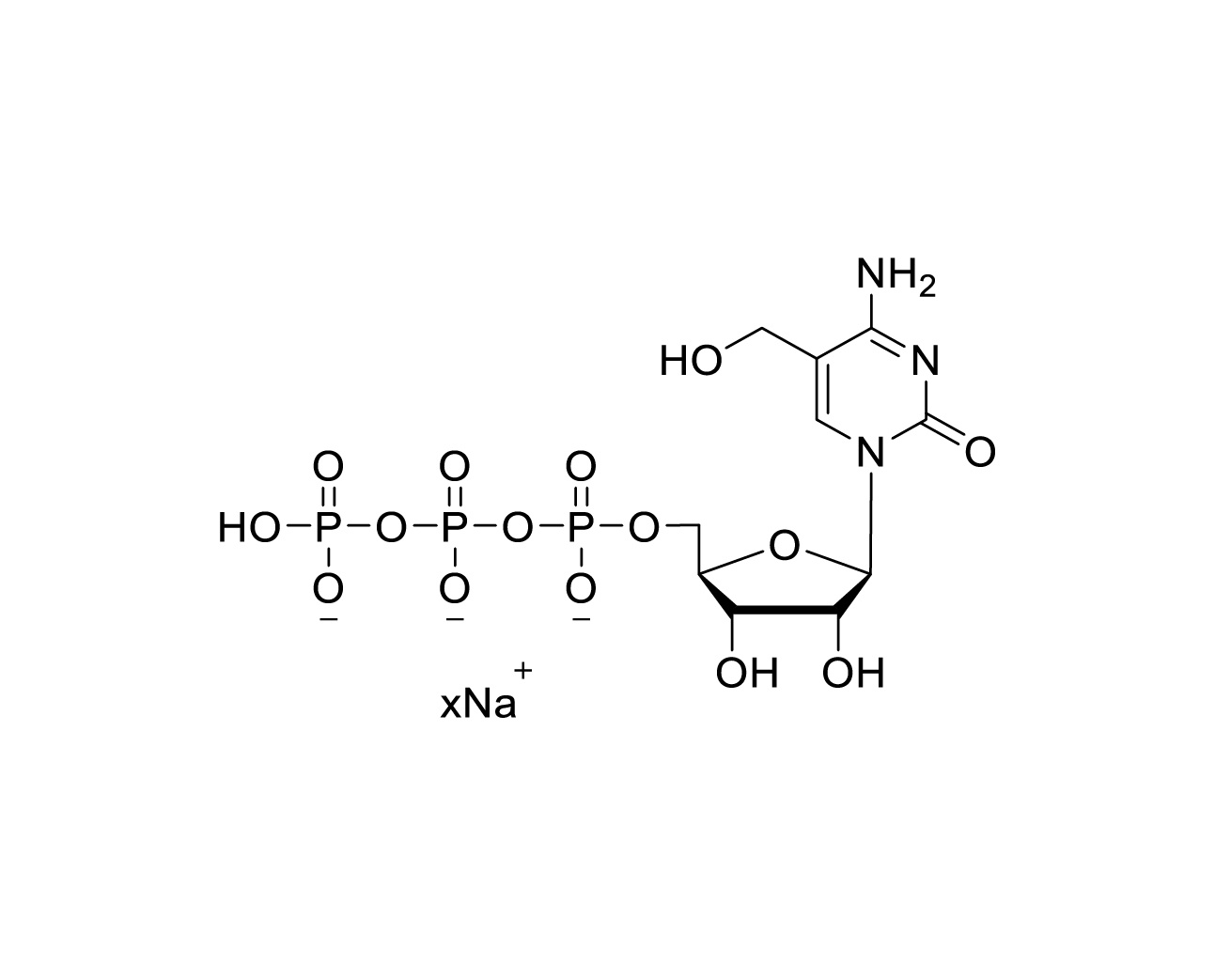 Structure of 5-hydroxymethylcytidine 5'-triphosphate sodium salt