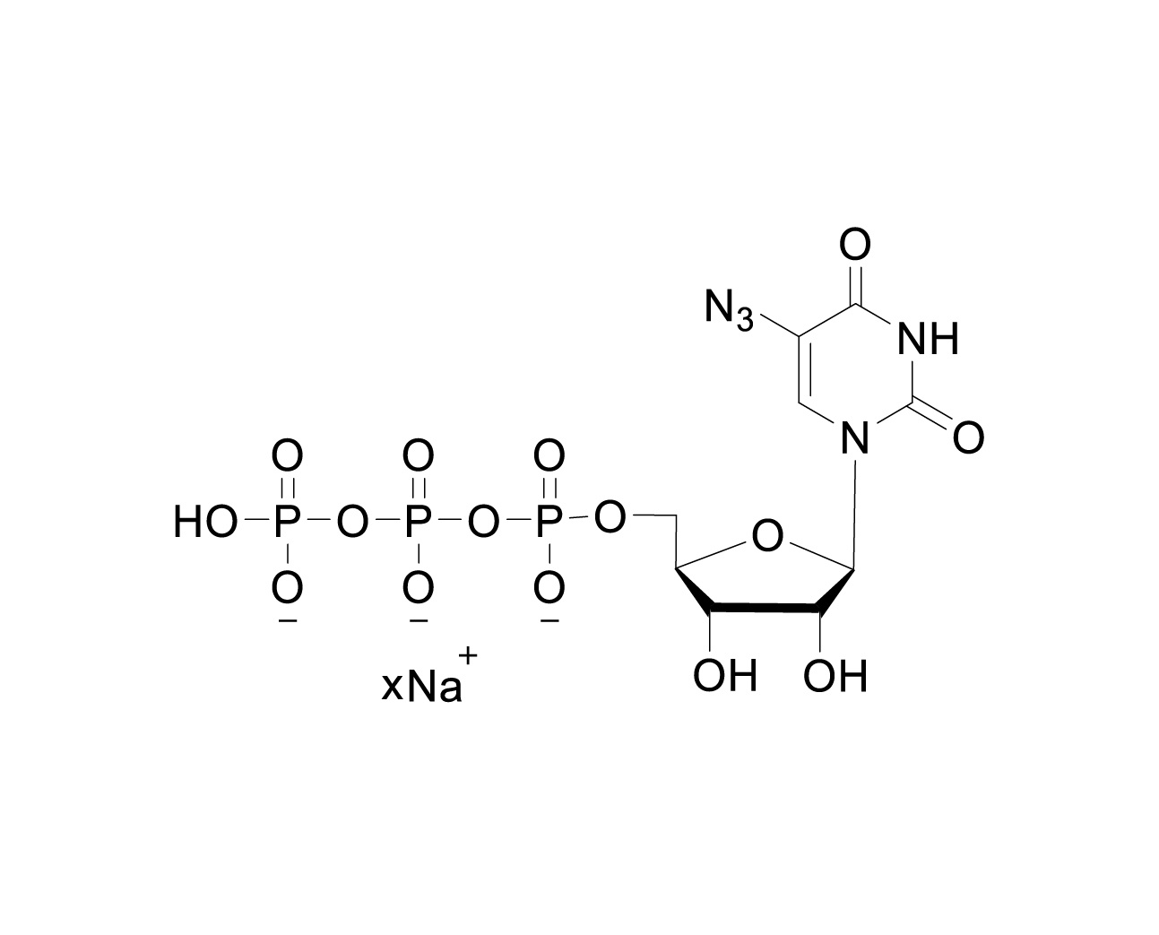 Structure of 5-azido-UTP sodium salt