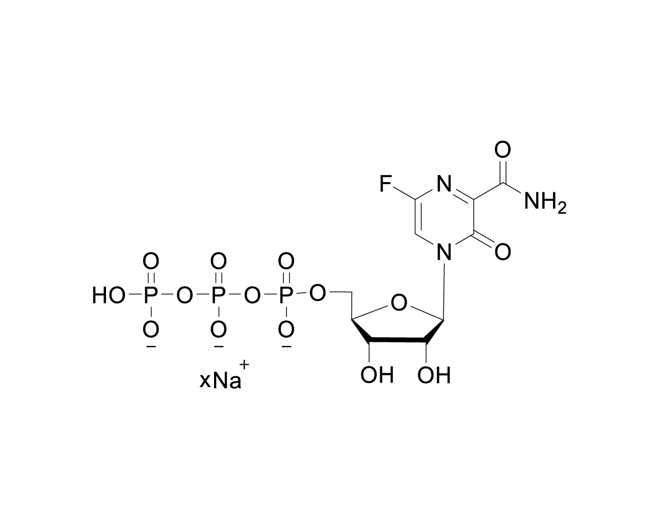 Structure of T-705RTP sodium salt