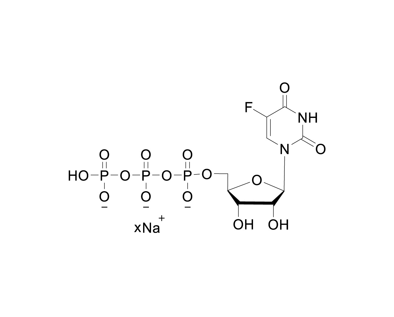 Structure of 5-fluorouridine 5'-triphosphate sodium salt