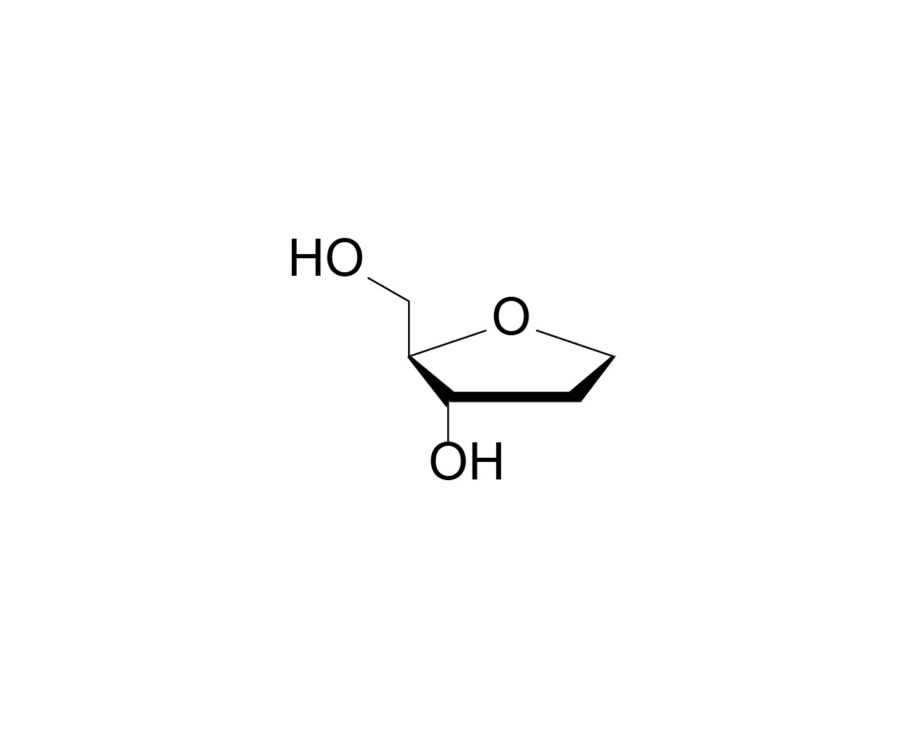 Chemical structure of 1,2-Dideoxyribofuranose