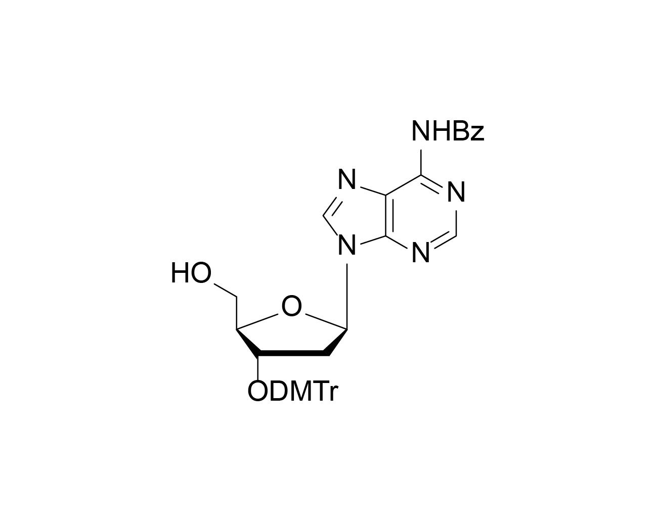 Structure of N6-benzoyl-3'-O-DMTr-2'-deoxyadenosine