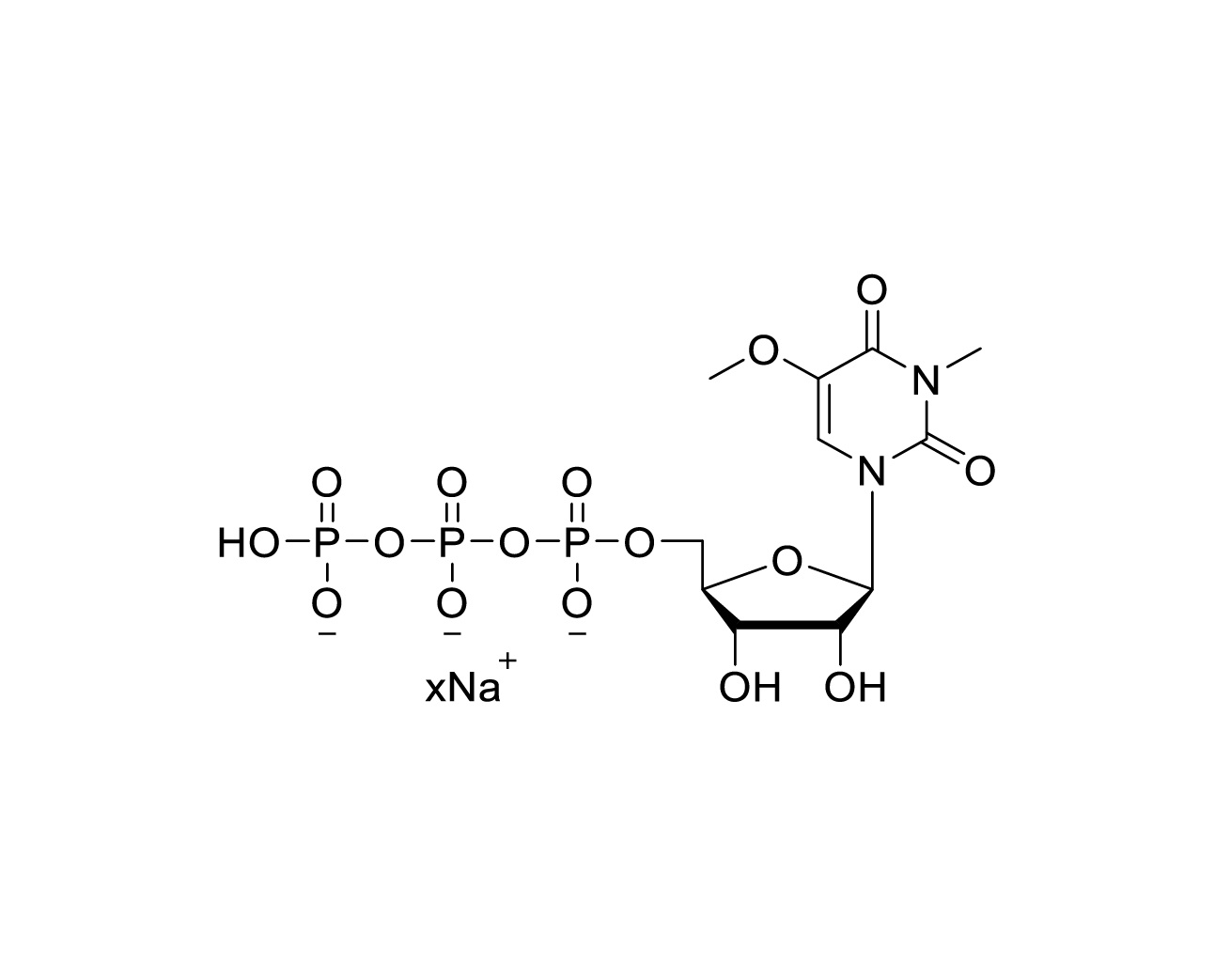 Structure of 3-methyl-5-methoxy-UTP sodium salt