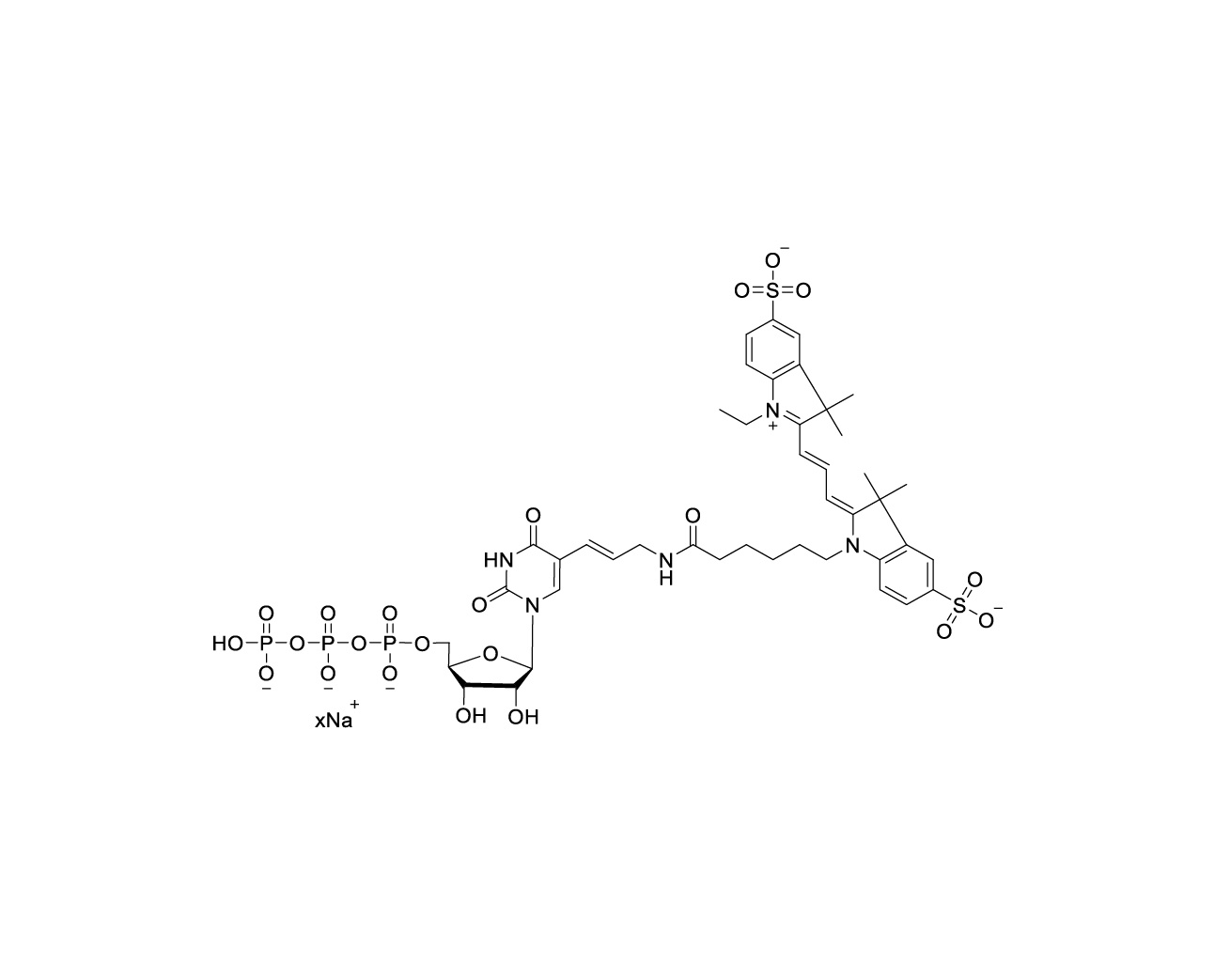 Structure of Cy3-UTP sodium salt
