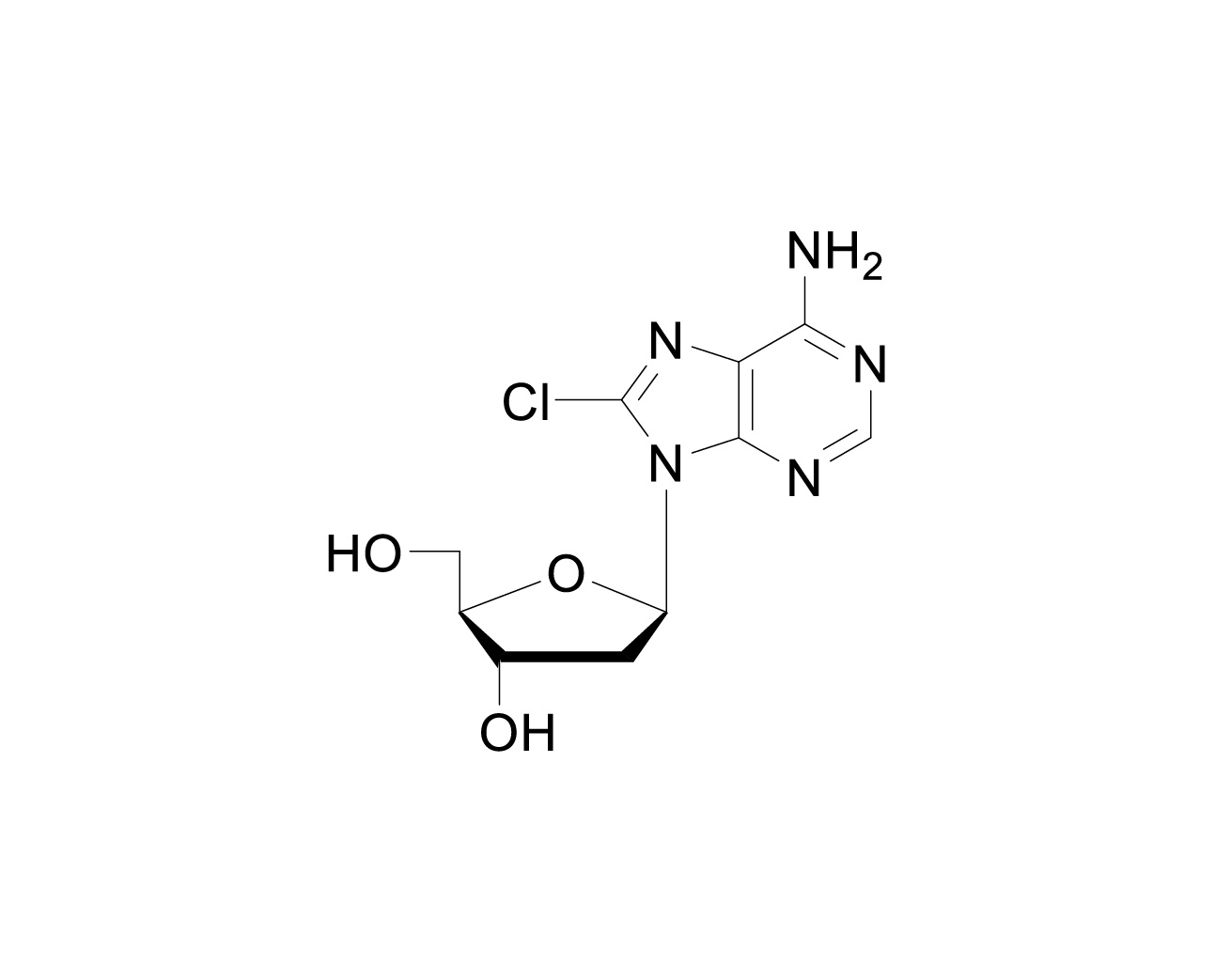 Structure of 8-chloro-2'-deoxyadenosine