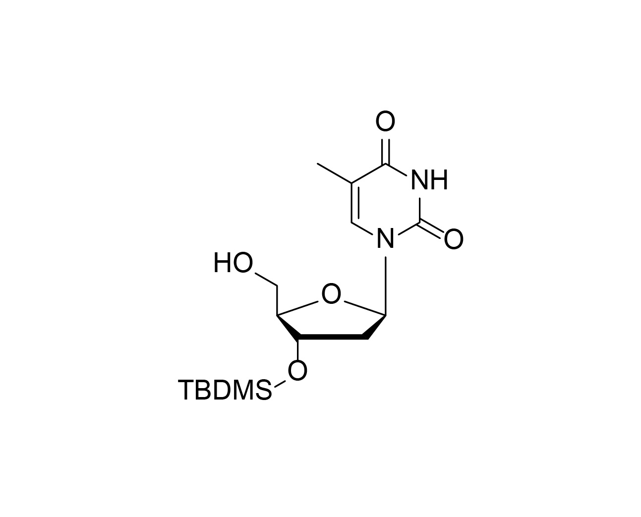 Chemical structure of 3'-O-TBDMS-thymidine