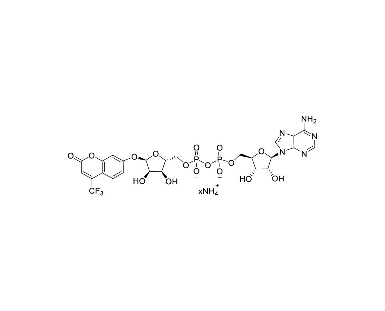 Structure of TFMU-ADPr ammonium salt with variable ammonium stoichiometry