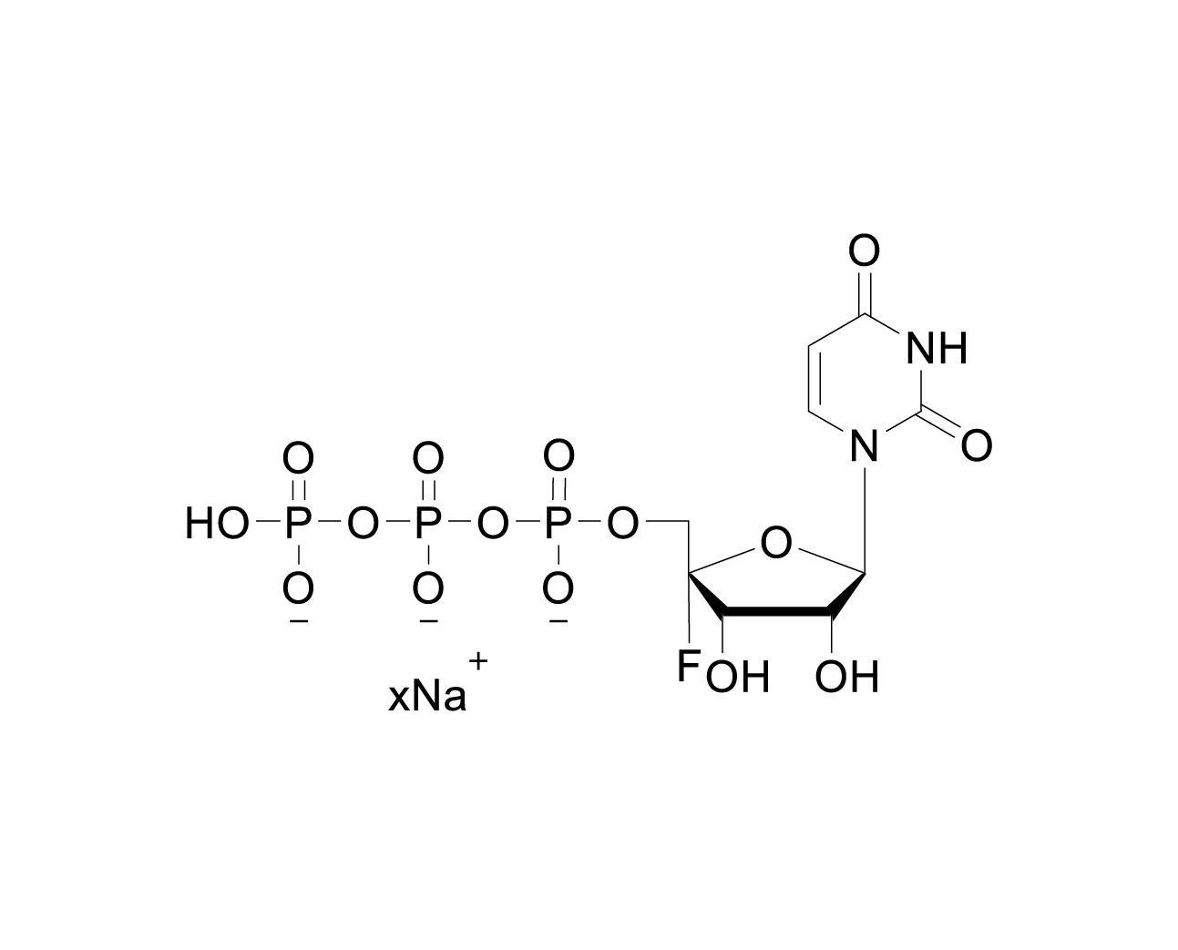 Structure of 4'-fluorouridine 5'-triphosphate sodium salt