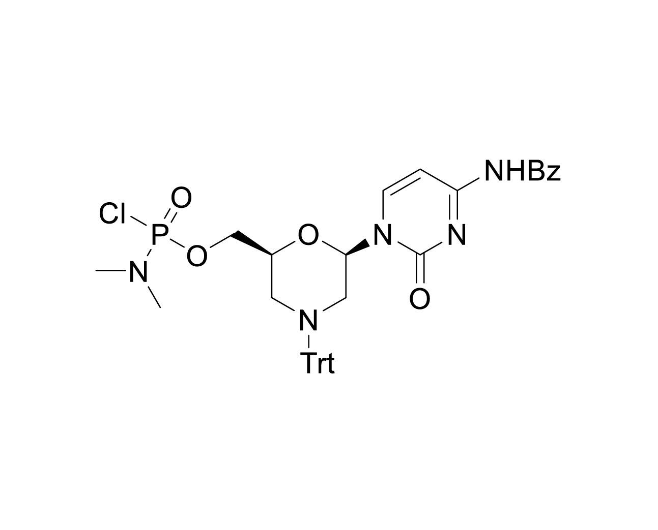 Chemical structure of N4-benzoyl protected cytosine PMO monomer