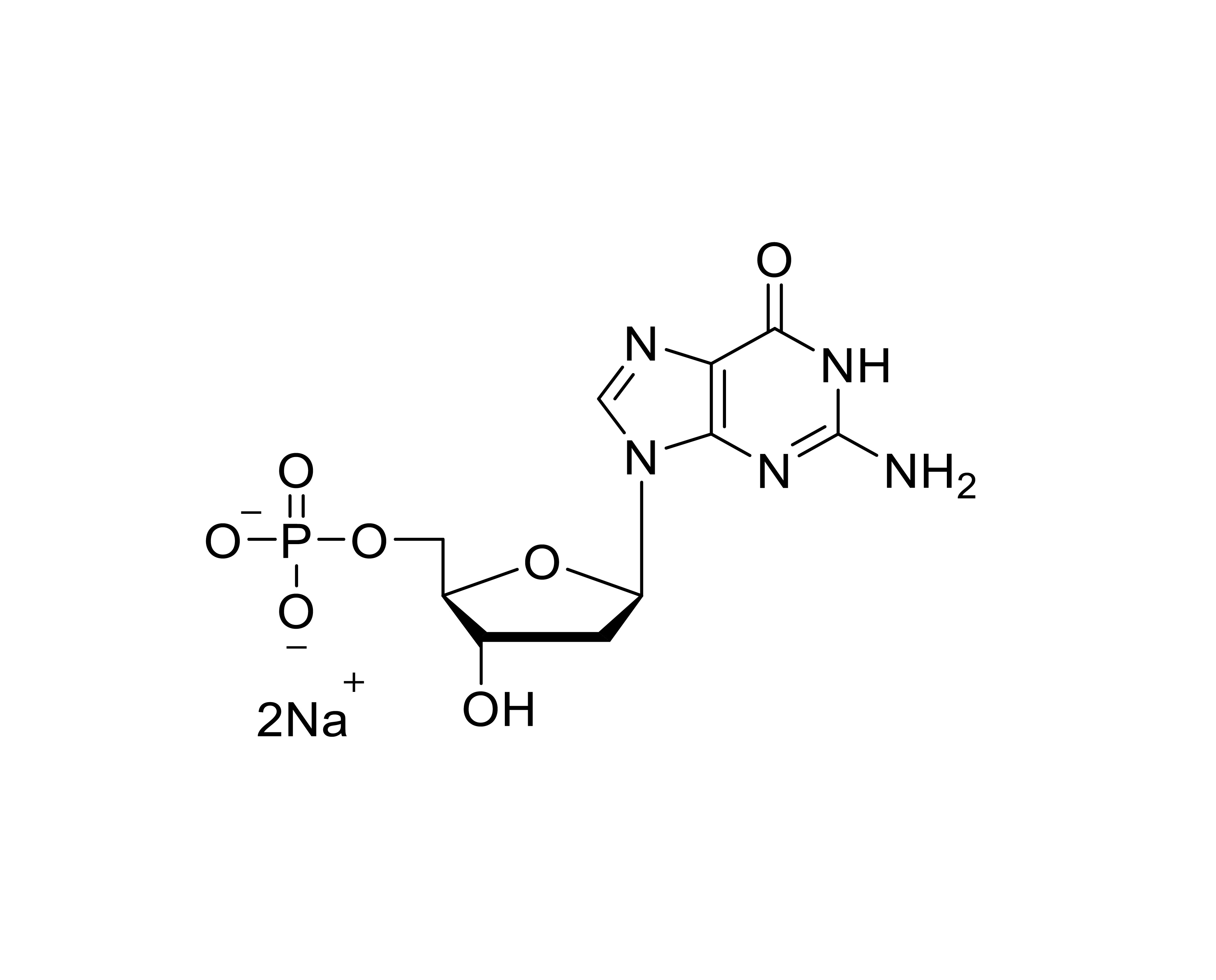 Chemical structure of dGMP Disodium Salt