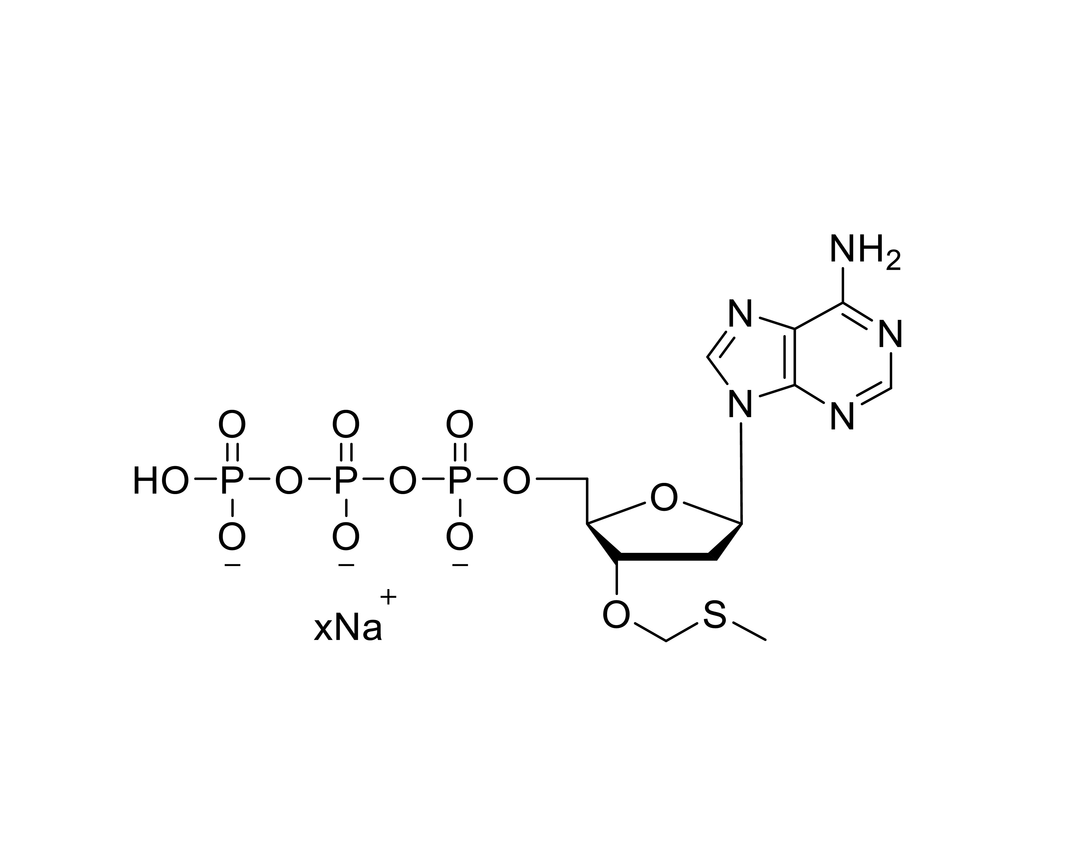 Chemical structure of 3'-O-methylthiomethyl-dATP sodium salt with unspecified sodium stoichiometry