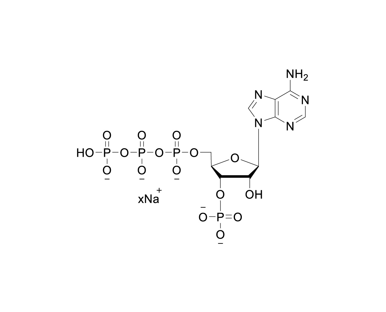 Structure of adenosine 5'-triphosphate 3'-phosphate sodium salt