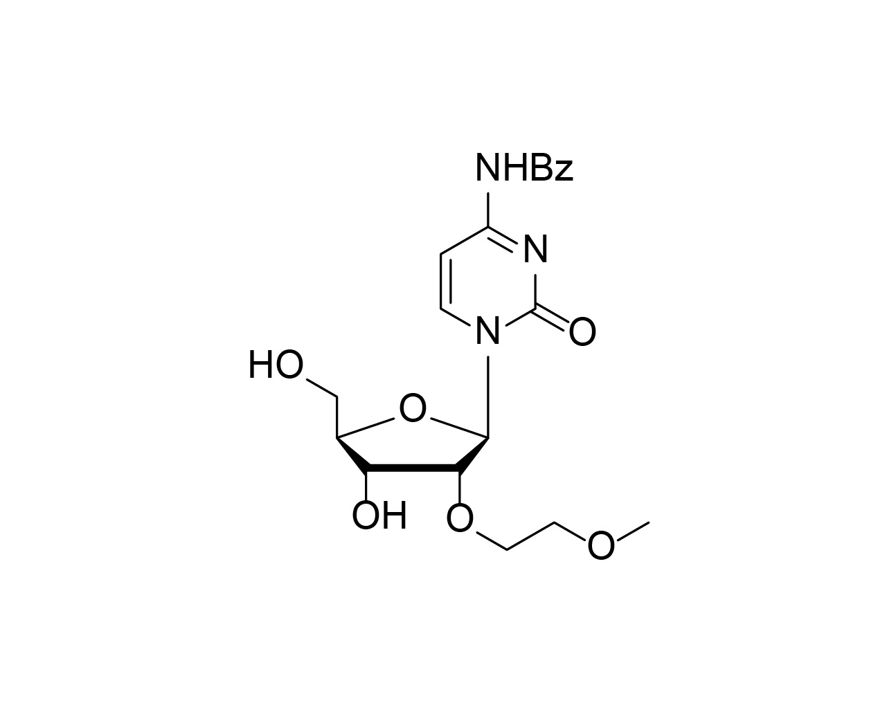Structure of N4-benzoyl-2'-O-MOE cytidine