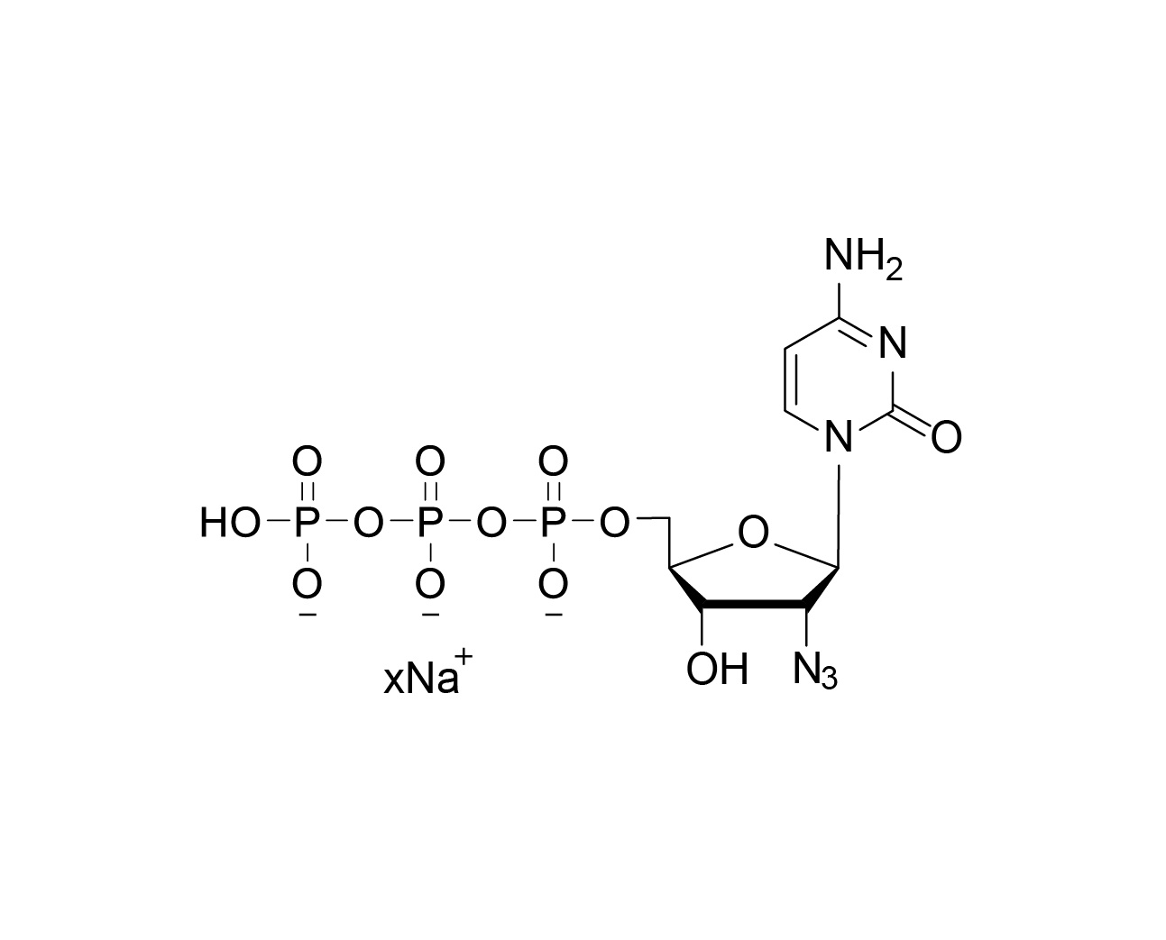 Chemical structure of 2'-azido-dCTP sodium salt with unspecified sodium stoichiometry