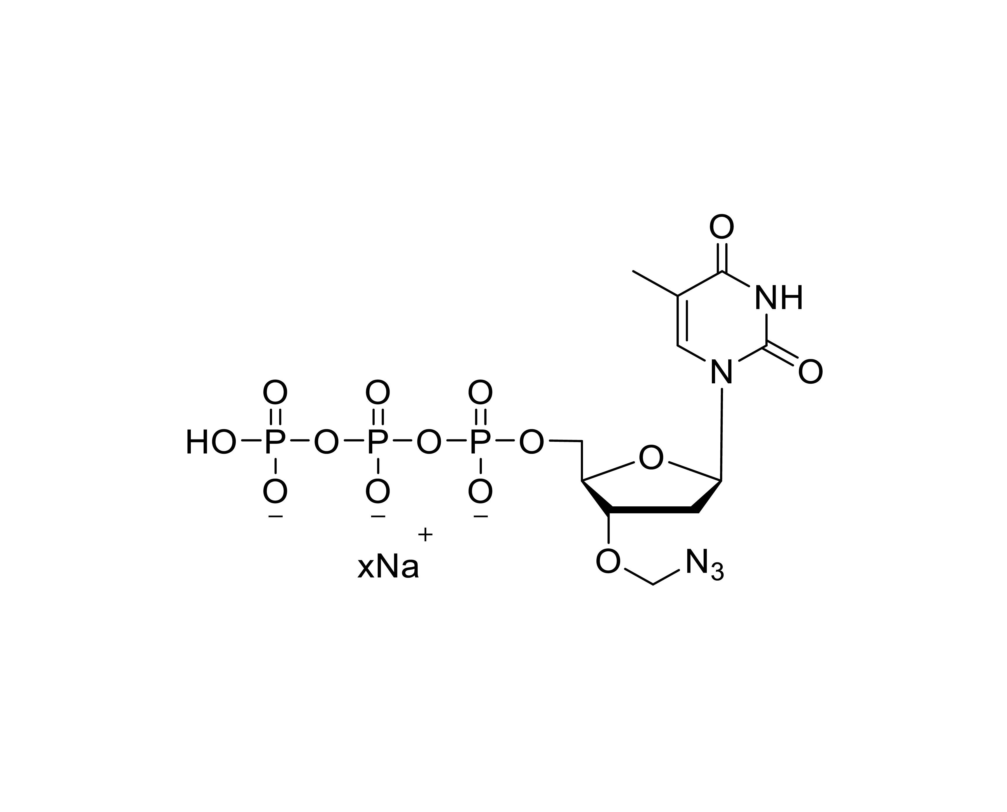 Chemical structure of 3'-O-azidomethyl-dTTP sodium salt with unspecified sodium stoichiometry