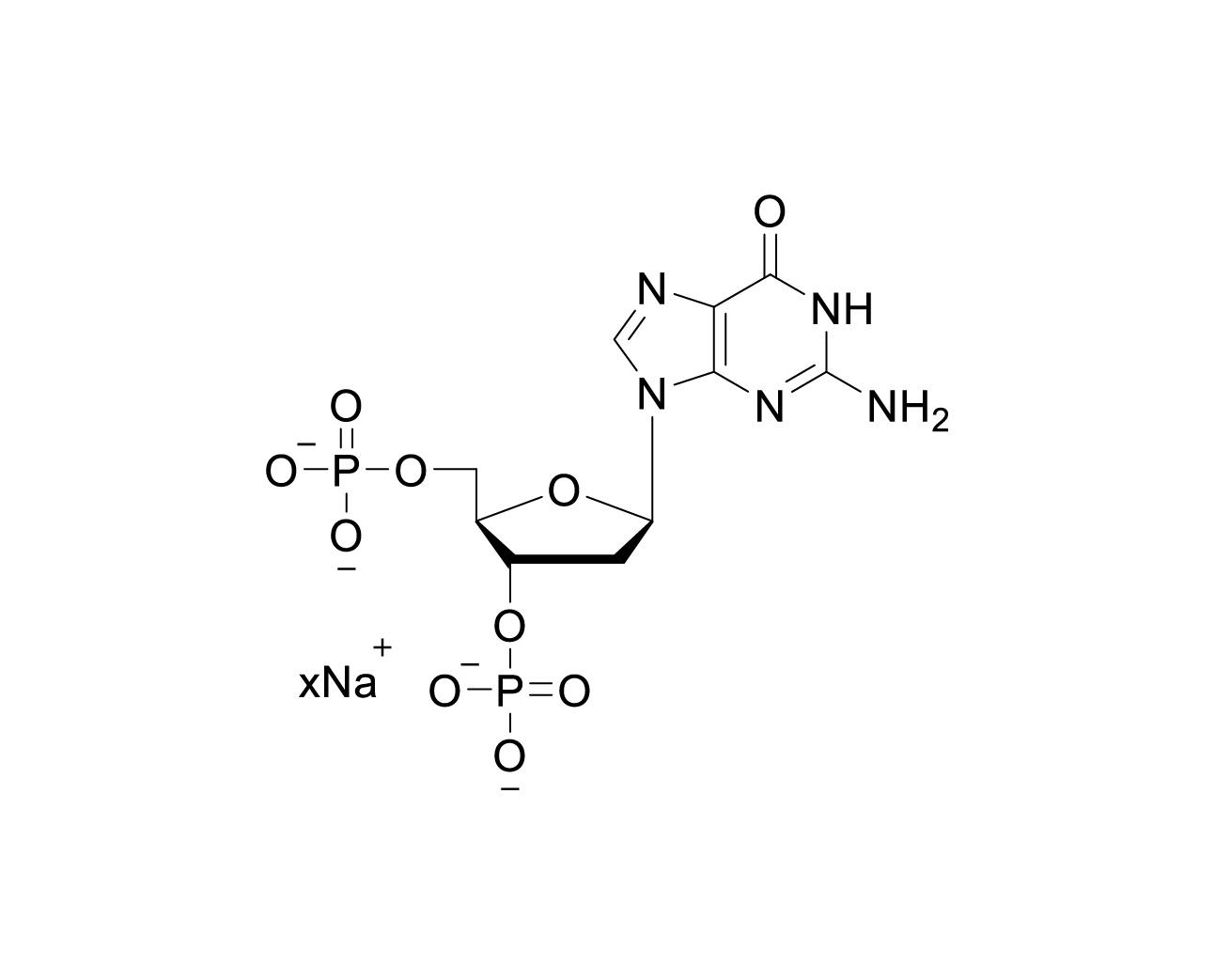 Chemical structure of 2'-deoxyguanosine-3',5'-diphosphate sodium salt