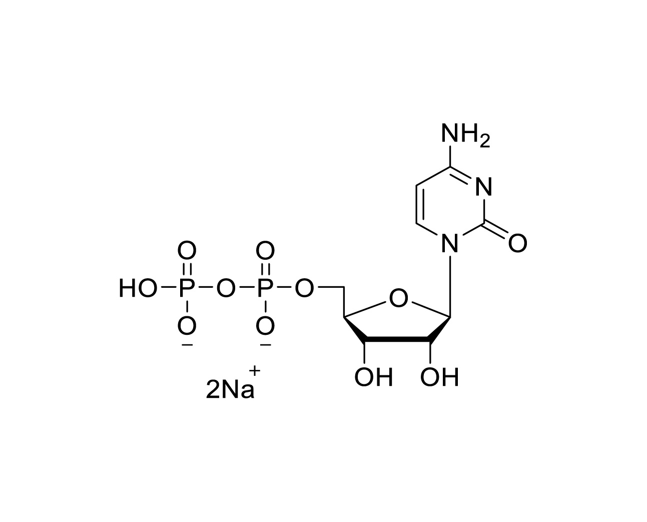 Chemical structure of Cytidine 5'-diphosphate disodium salt