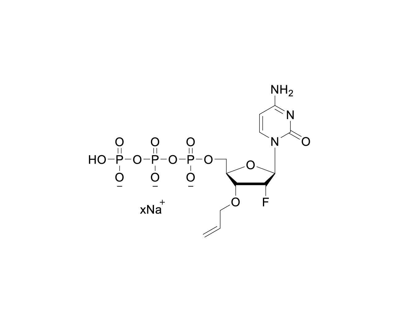 Structure of 3'-O-Allyl-2'-F-CTP sodium salt