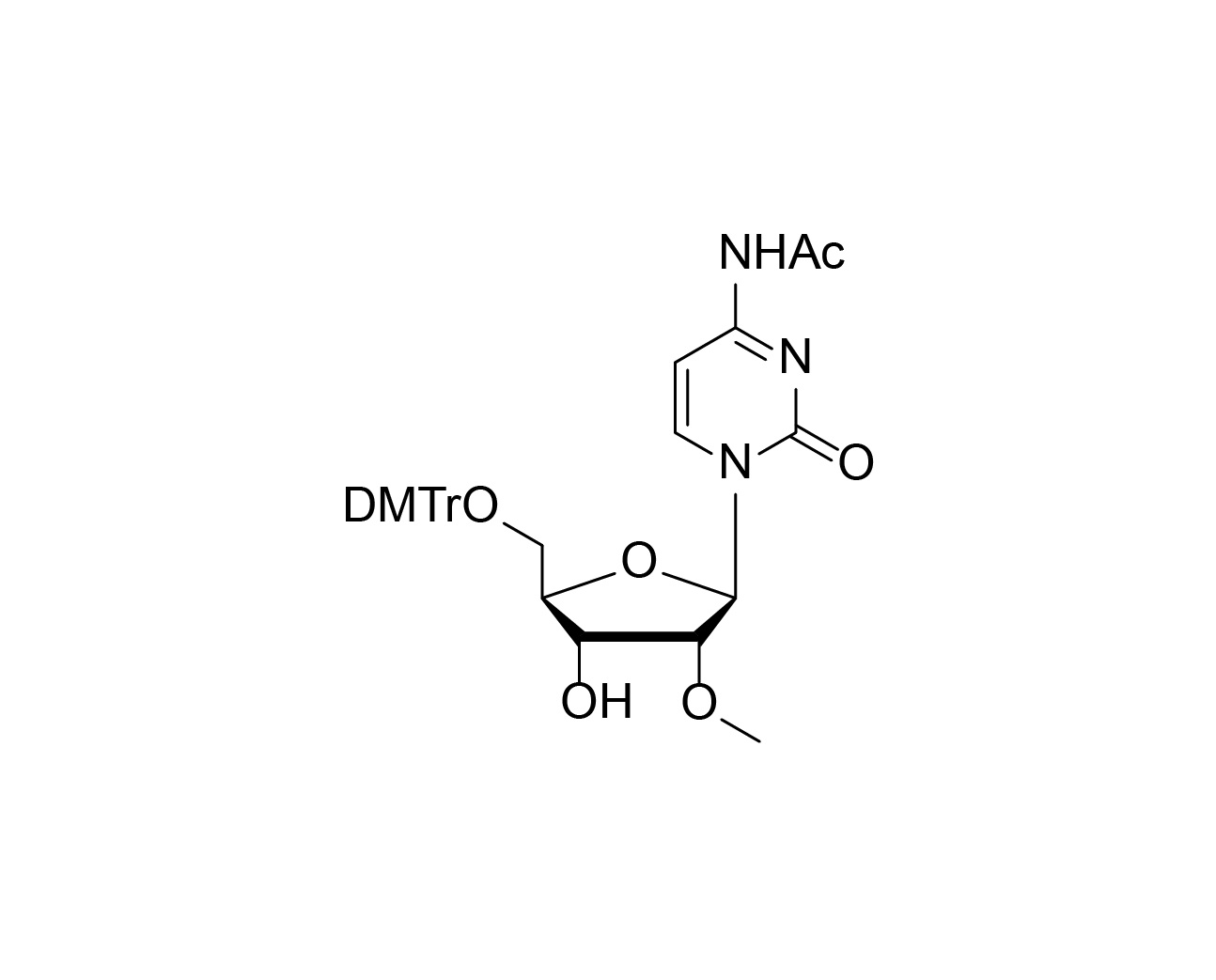 Structure of N4-acetyl-5'-O-DMTr-2'-O-methylcytidine