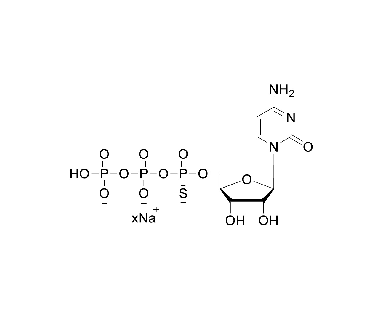 Structure of CTPalphaS Rp-isomer sodium salt