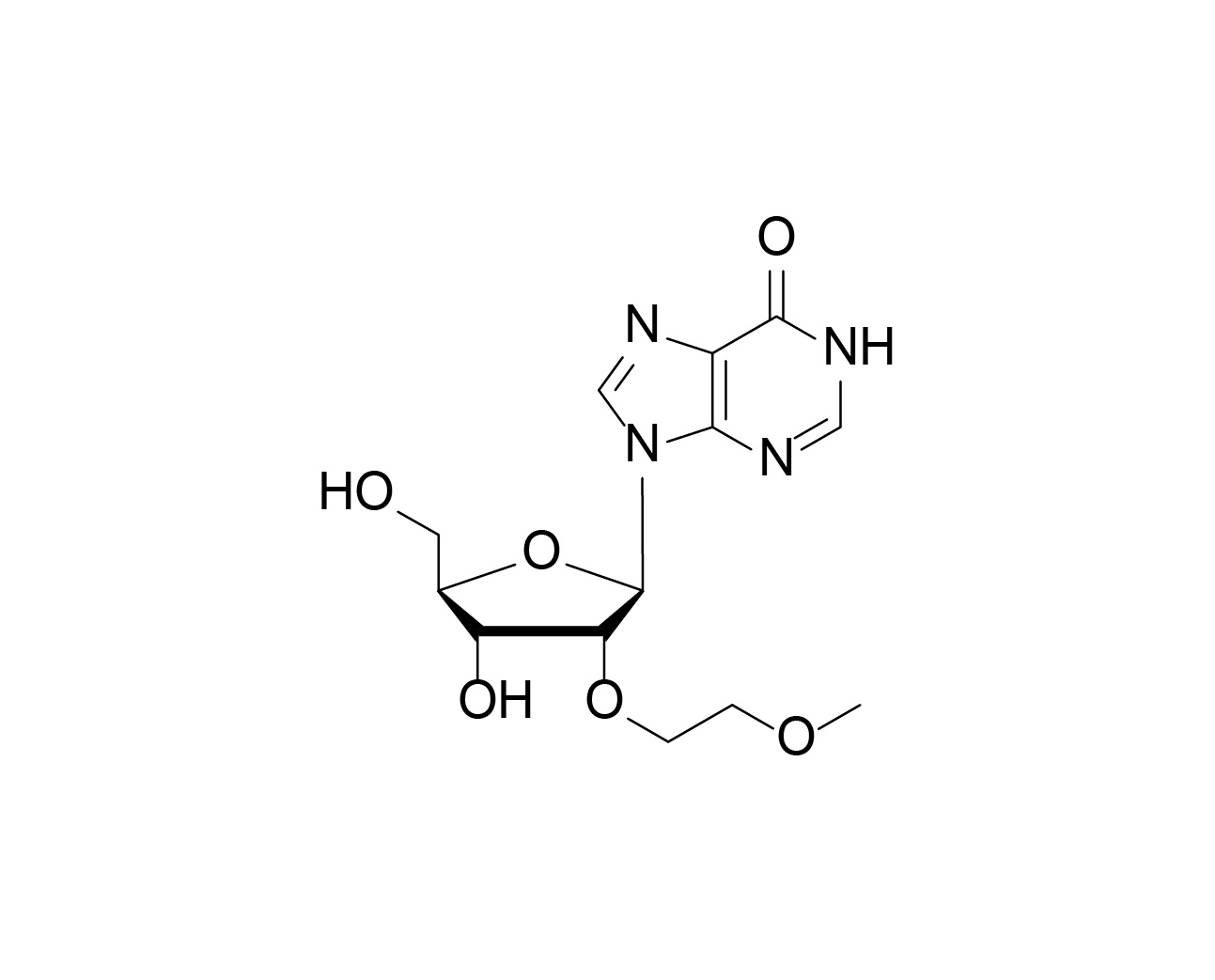 Chemical structure of 2'-O-(2-methoxyethyl)inosine