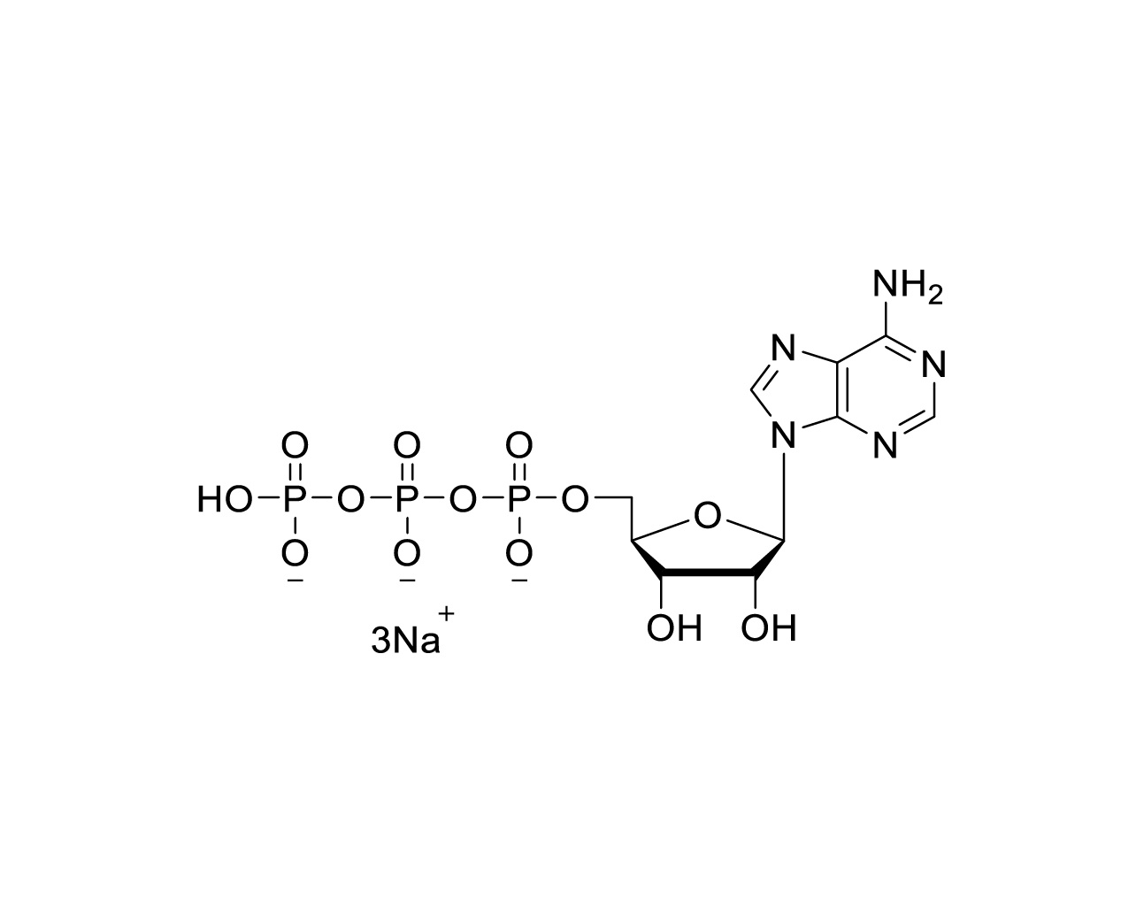 Chemical structure of ATP Trisodium Salt