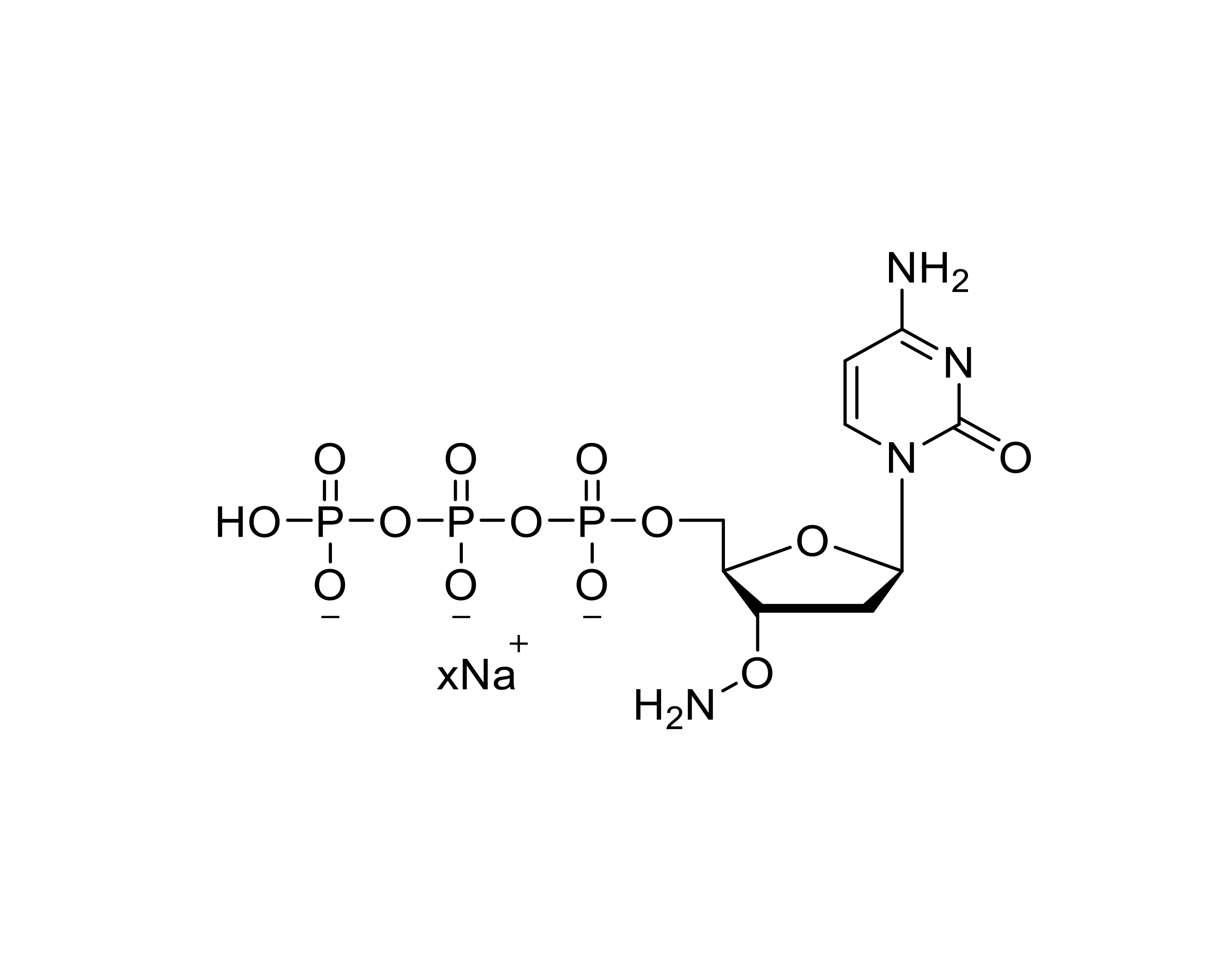 Chemical structure of 3'-ONH2-dCTP Sodium Salt