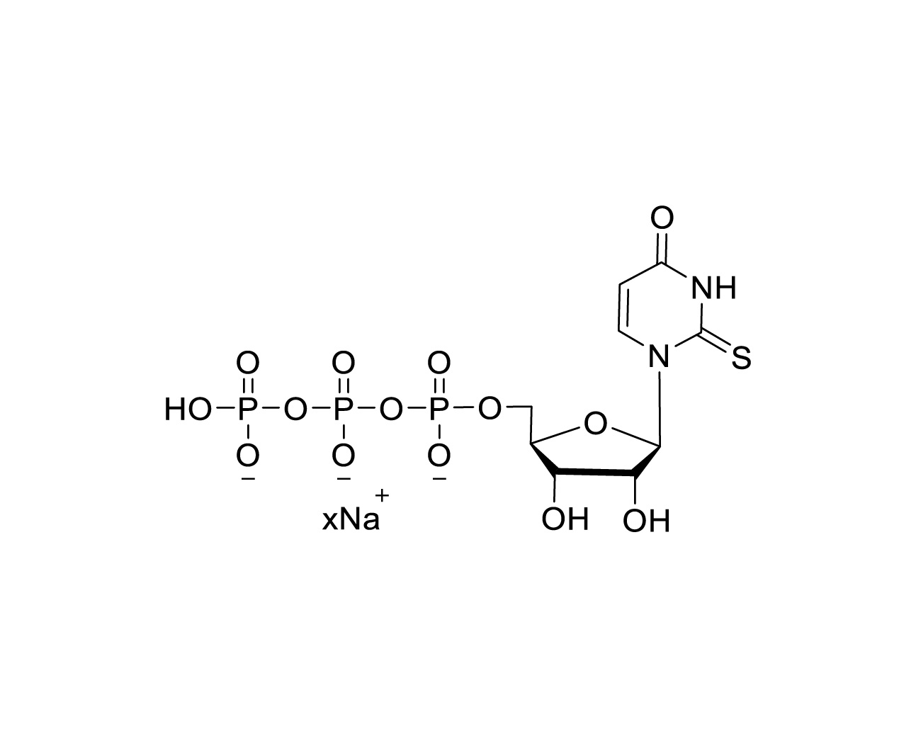 Chemical structure of 2-Thio-UTP Sodium Salt