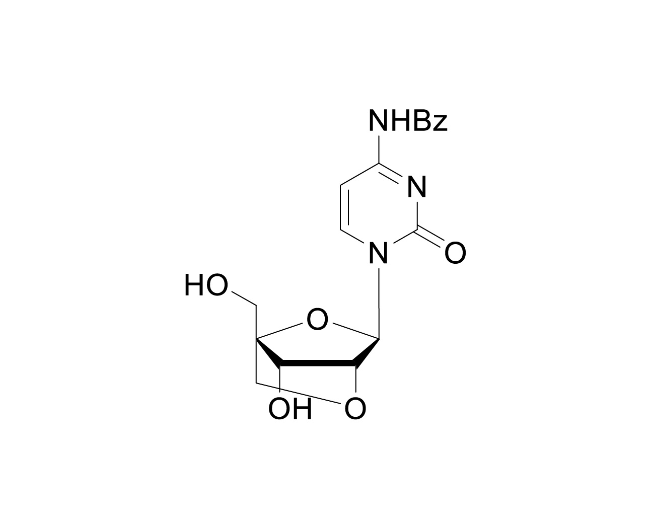 Structure of N4-benzoyl-2'-O,4'-C-methylenecytidine