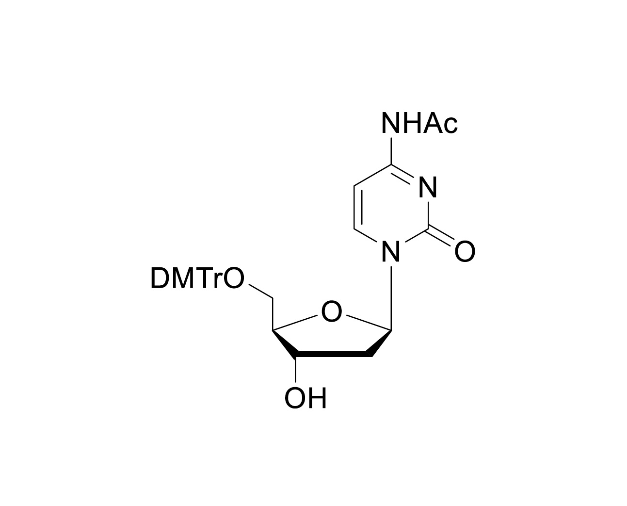 Structure of N4-acetyl-5'-O-DMTr-2'-deoxycytidine