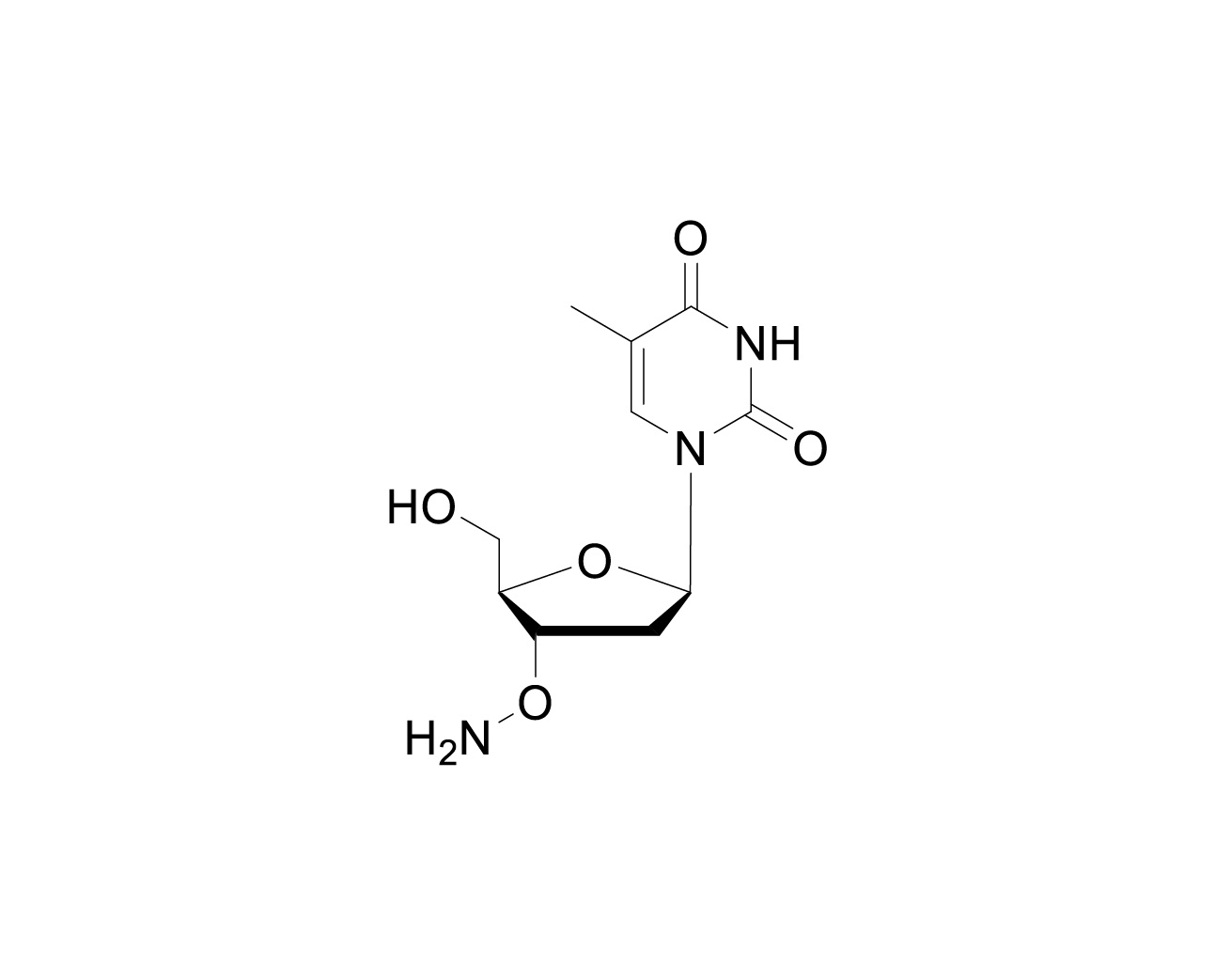 Structure of 3'-O-amino-2'-deoxythymidine