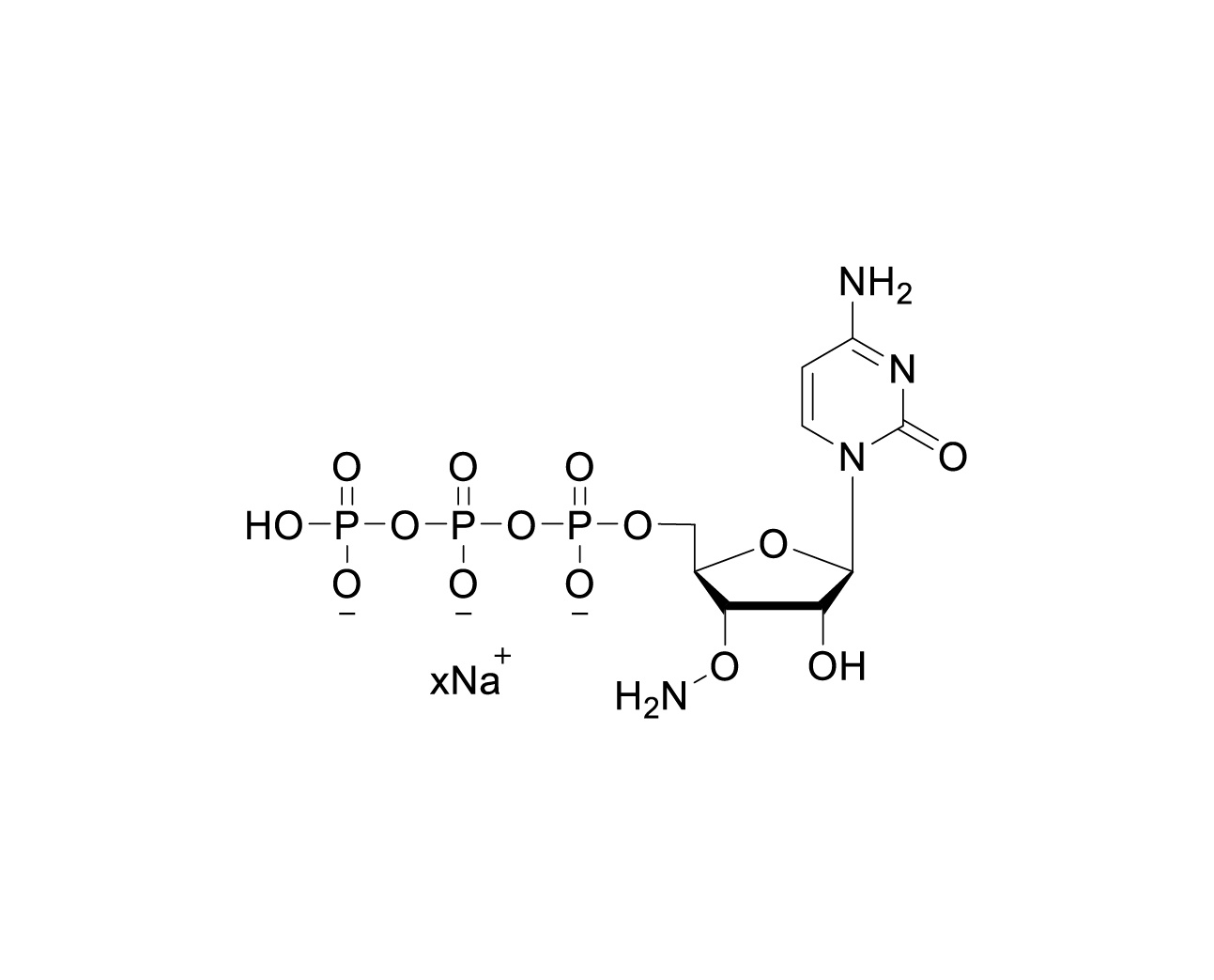 Structure of 3'-O-amino-CTP sodium salt