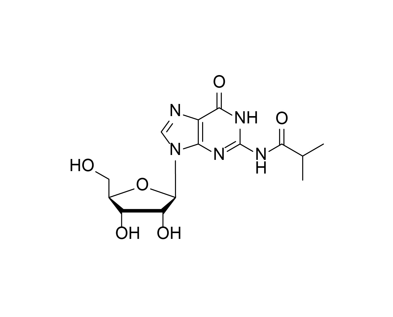 Structure of N2-isobutyrylguanosine