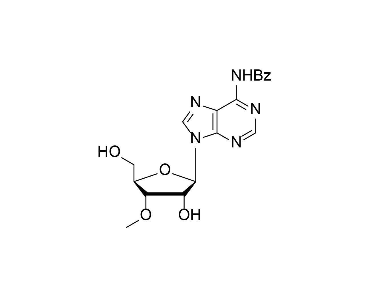 Structure of N6-benzoyl-3'-O-methyladenosine